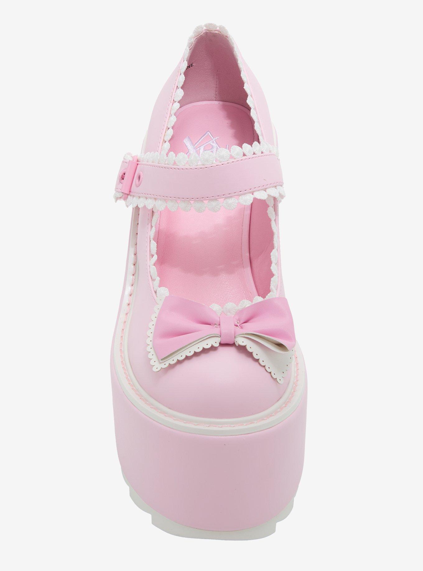 YRU Pink & White Dune Lolita Platform Mary Janes, MULTI, alternate