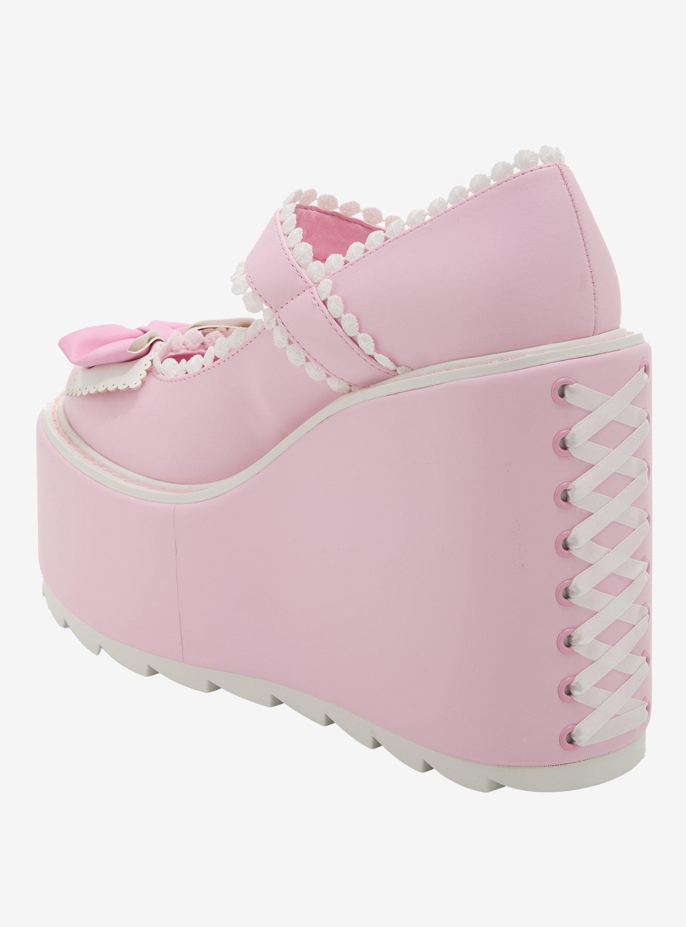 YRU Pink & White Dune Lolita Platform Mary Janes, MULTI, alternate