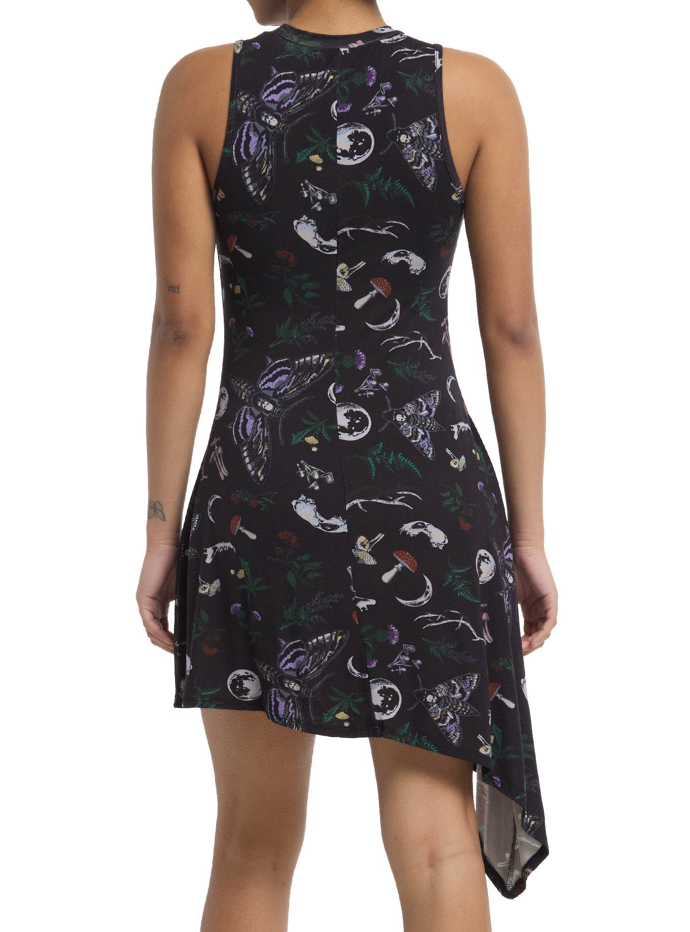 Cosmic Aura Moons & Mushrooms Asymmetrical Tank Dress, MULTI, alternate
