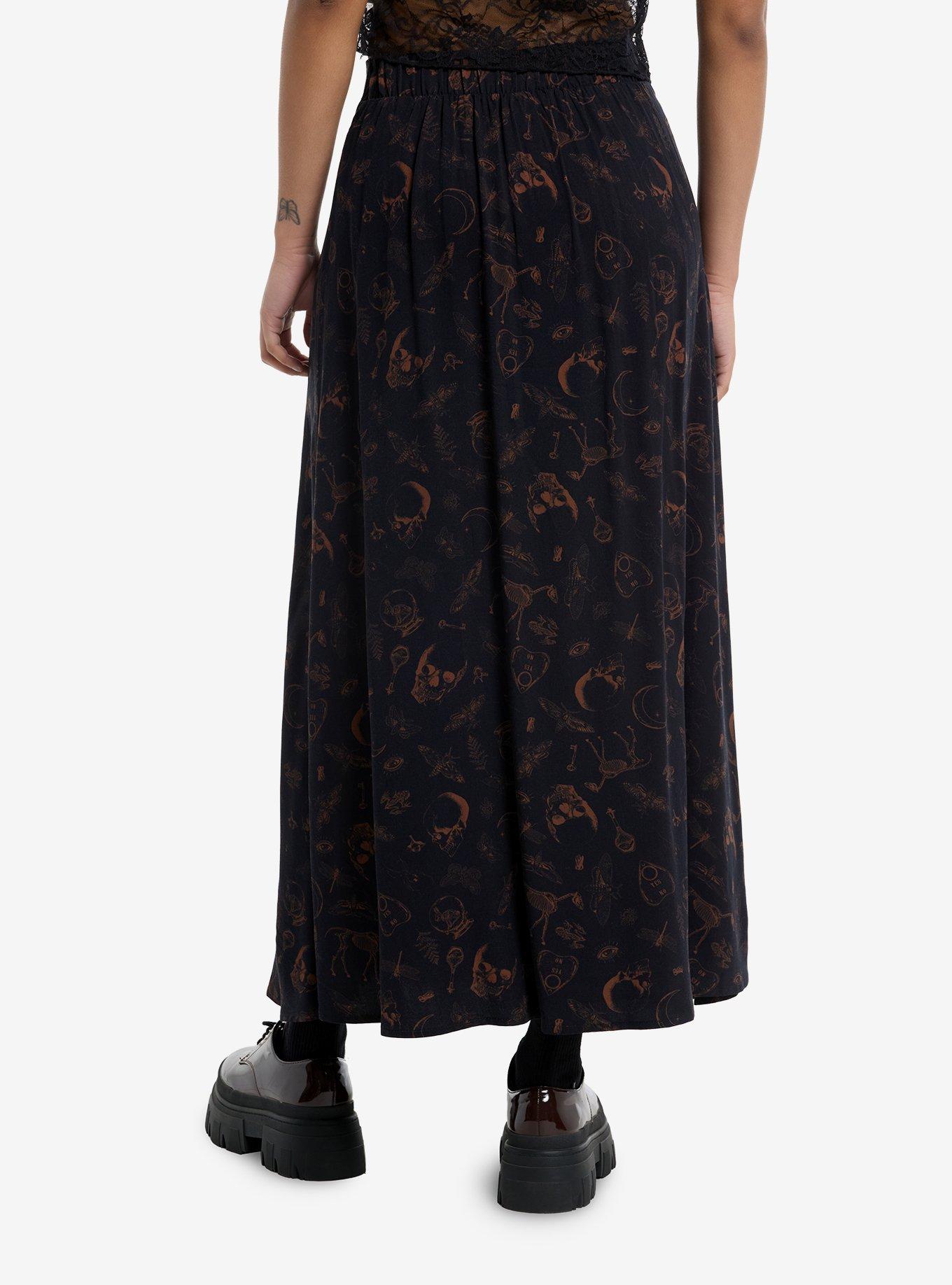 Cosmic Aura Skulls & Insects Midaxi Skirt, , hi-res