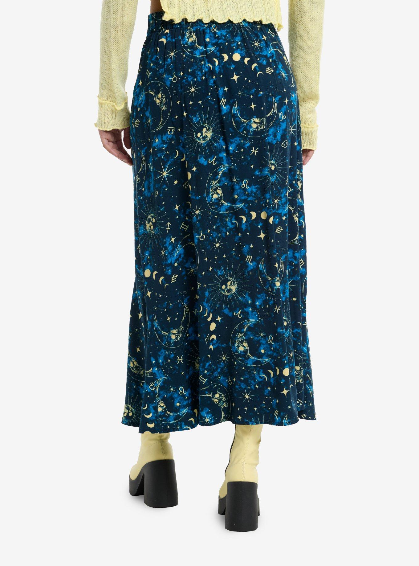Cosmic Aura Celestial Night Sky Midaxi Skirt, , hi-res