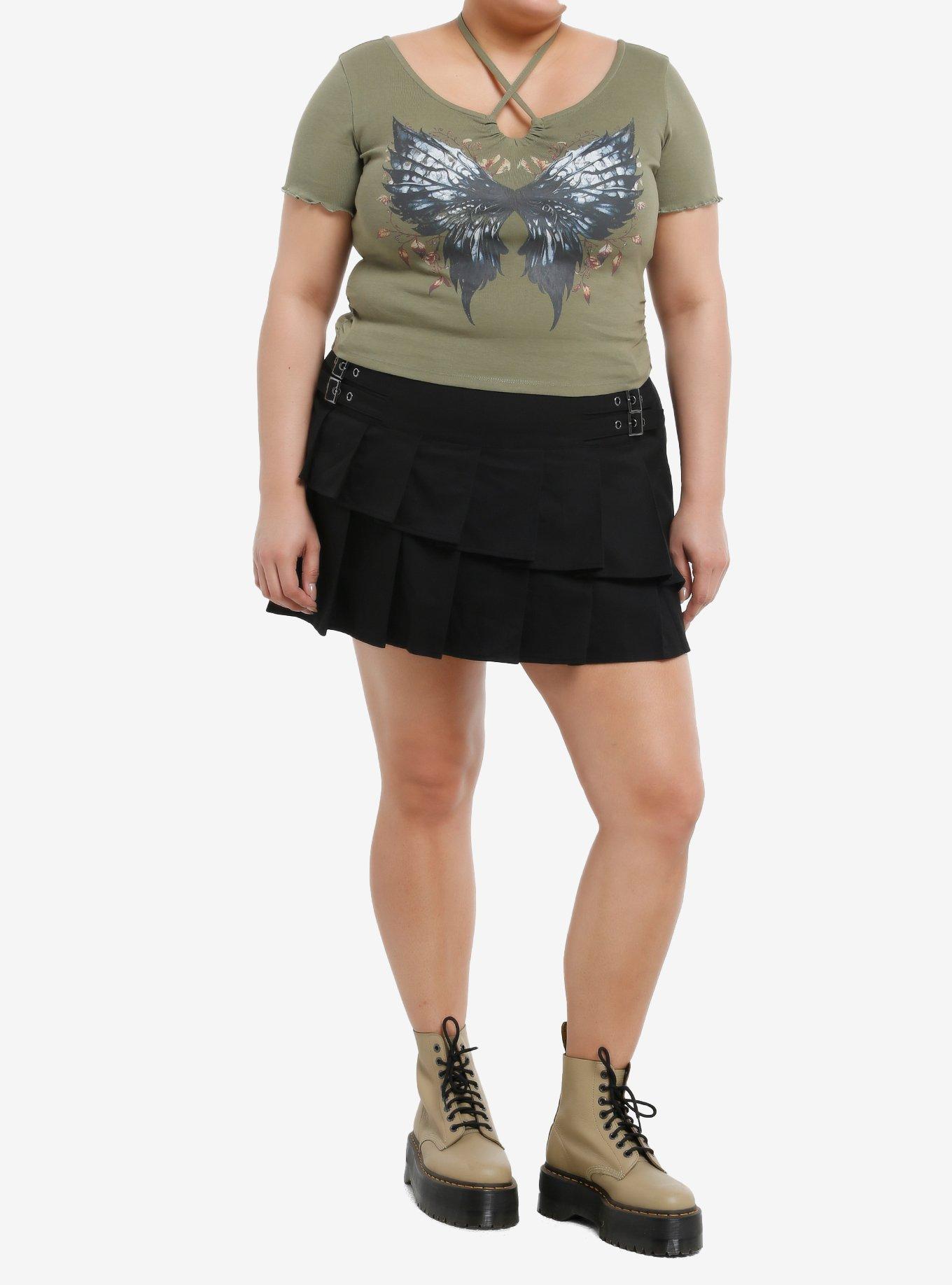 Thorn & Fable Butterfly Girls Halter T-Shirt Plus Size, , hi-res