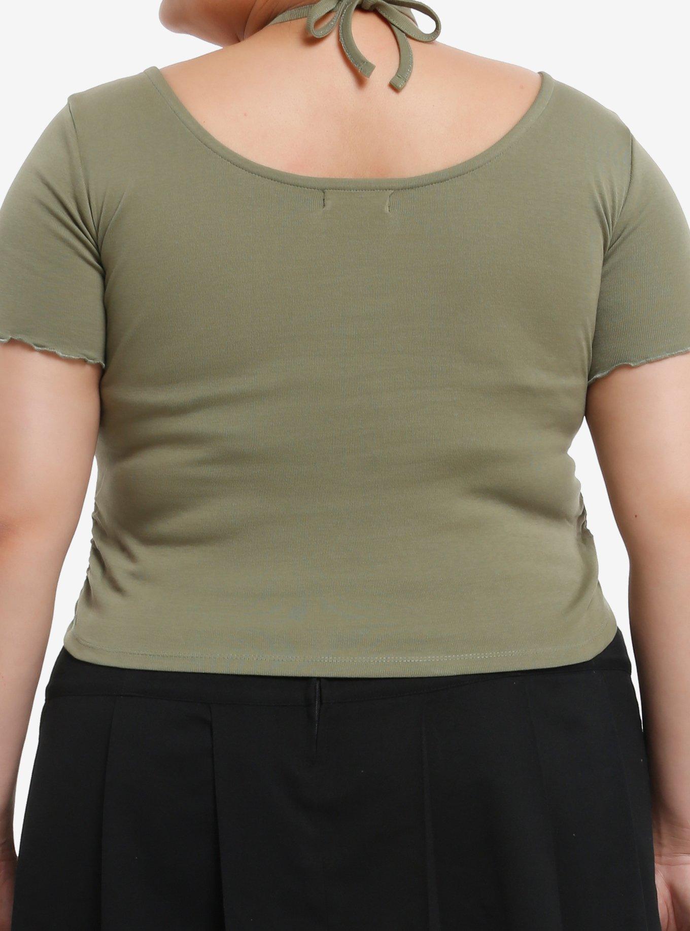 Thorn & Fable Butterfly Girls Halter T-Shirt Plus Size, NAVY, alternate