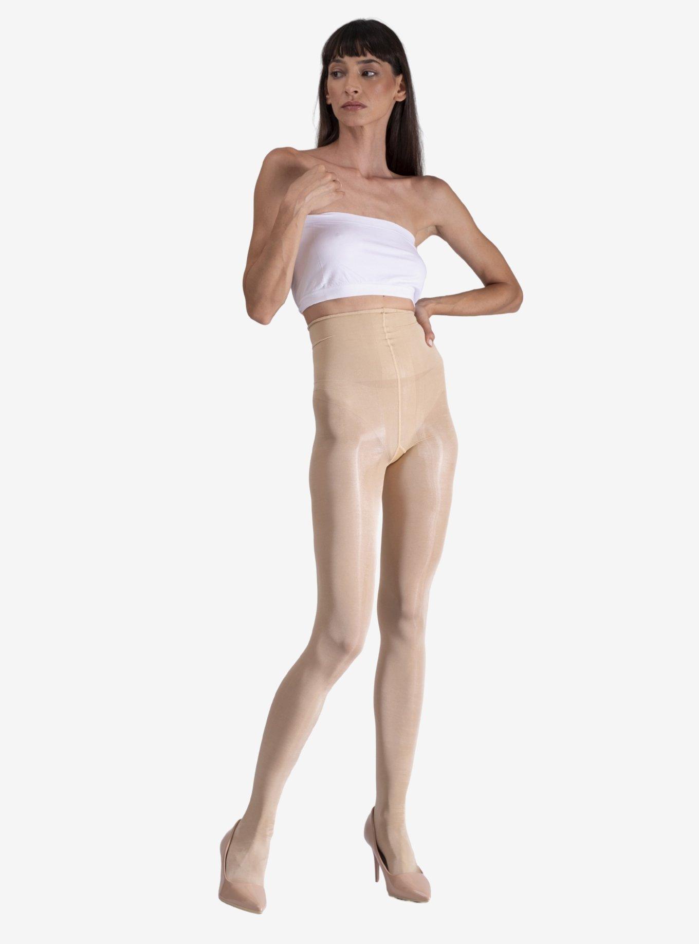 LECHERY Natural Lustrous Silky Shiny 40 Denier Tights, BEIGE, alternate