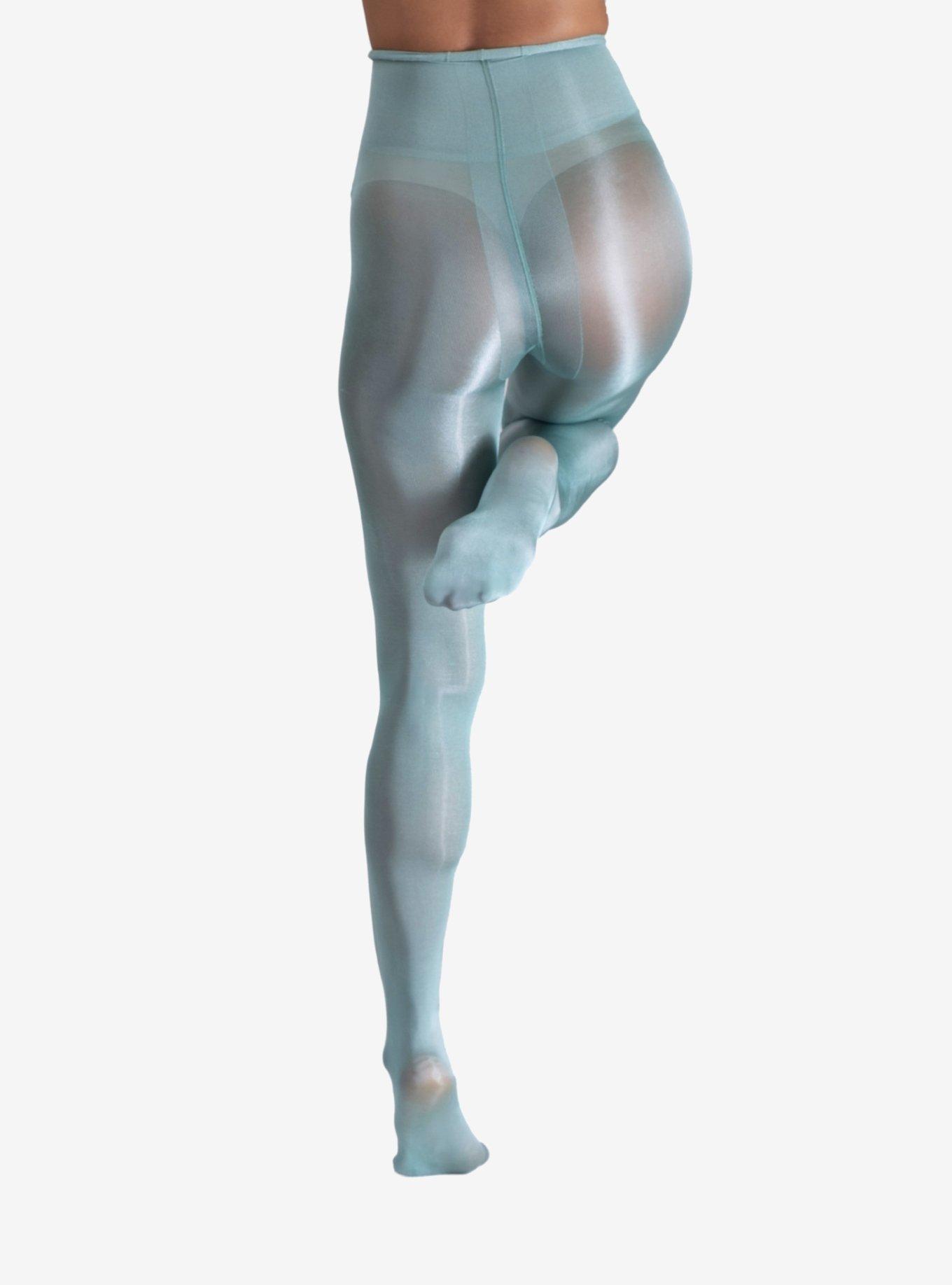 LECHERY Green Lustrous Silky Shiny 40 Denier Tights, GREEN, alternate