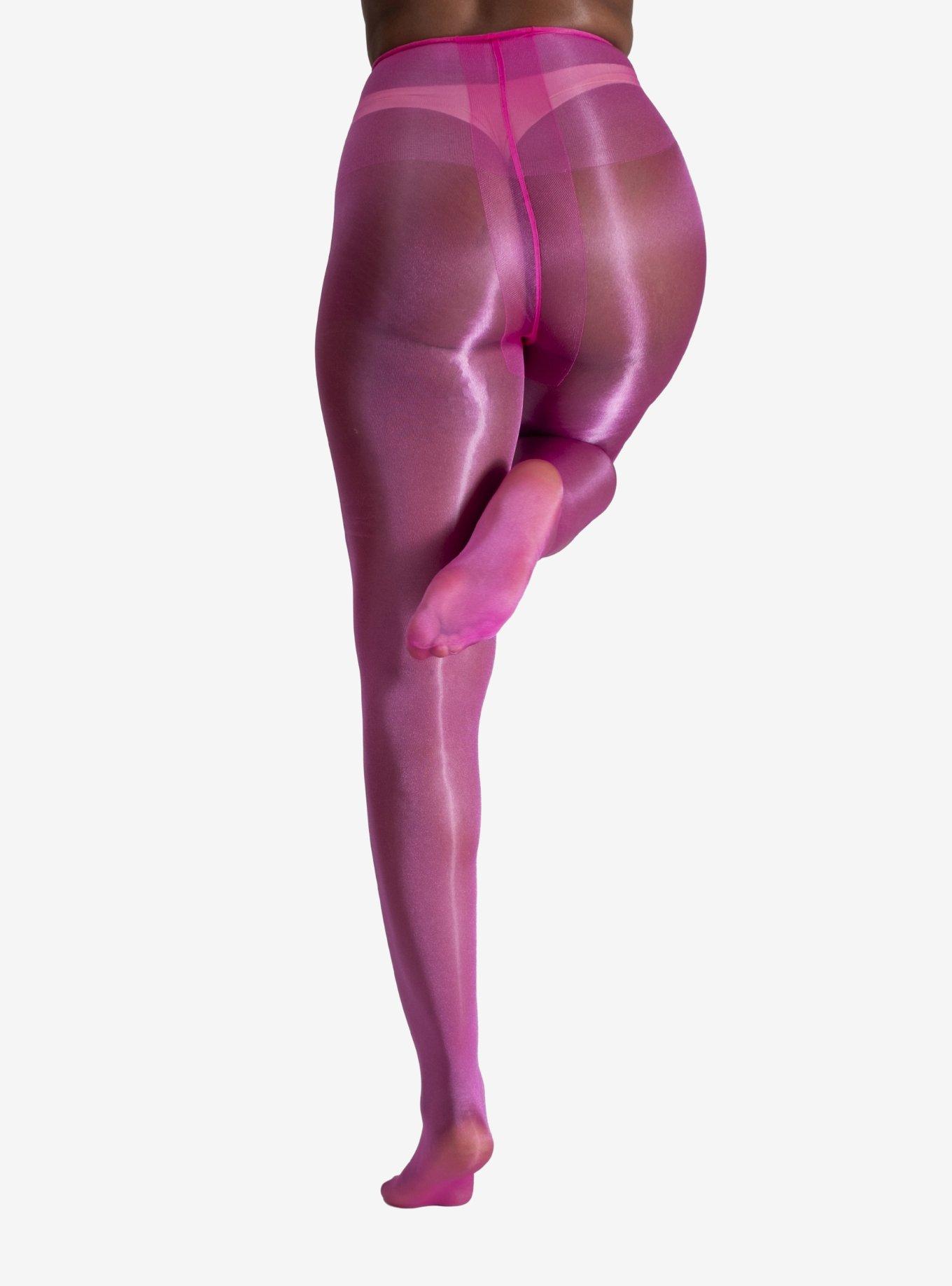 LECHERY Pink Lustrous Silky Shiny 40 Denier Tights, PINK, alternate