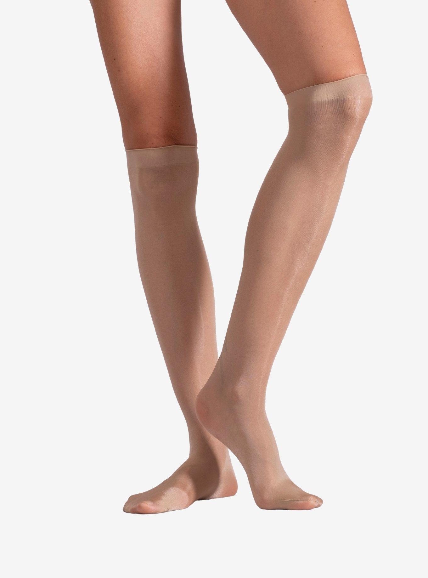 LECHERY Natural Lustrous Silky Shiny Sheer Knee-highs Socks (2 Pairs), , alternate