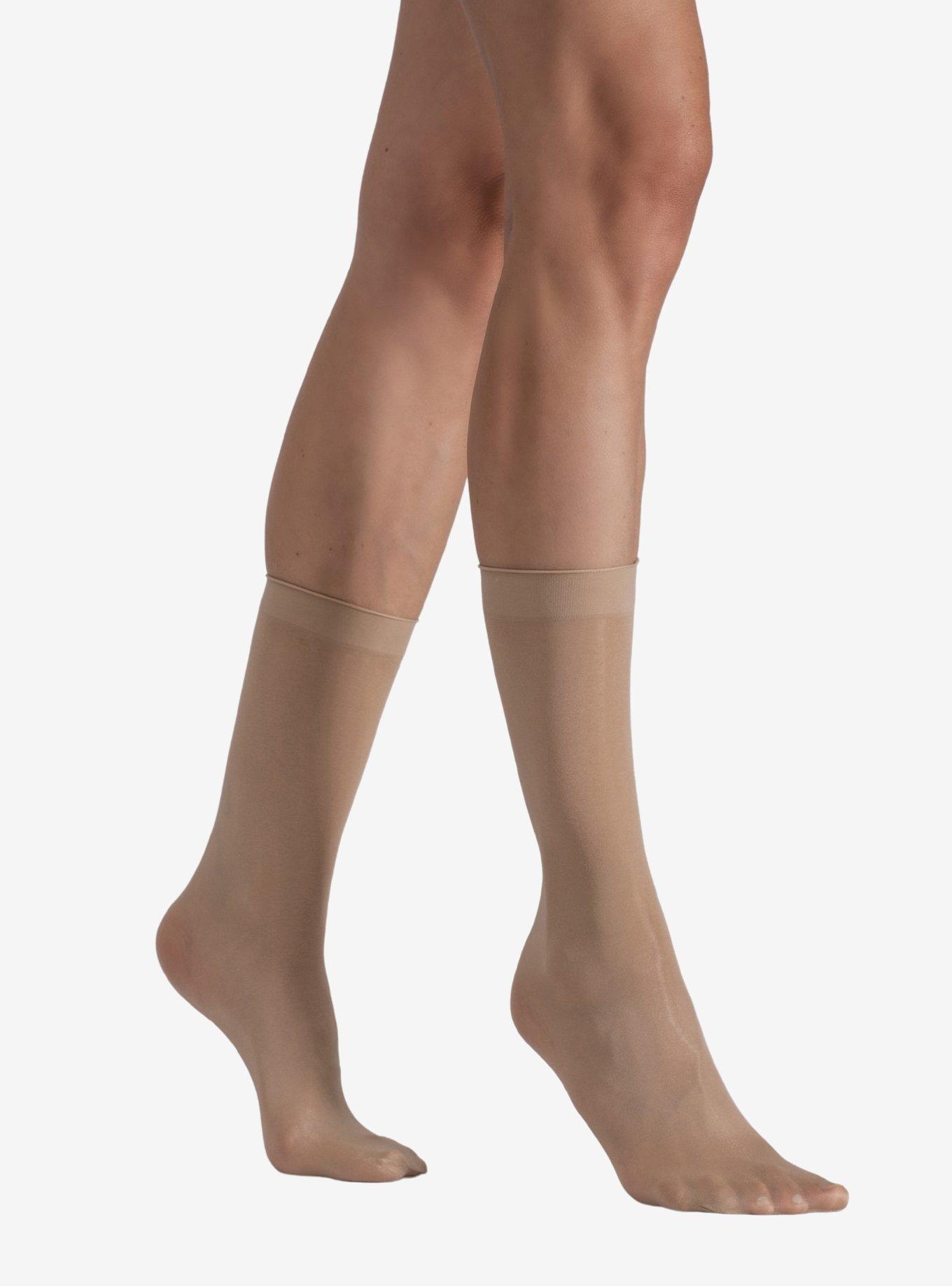 LECHERY Natural Lustrous Silky Shiny Sheer Socks (2 Pairs), , hi-res