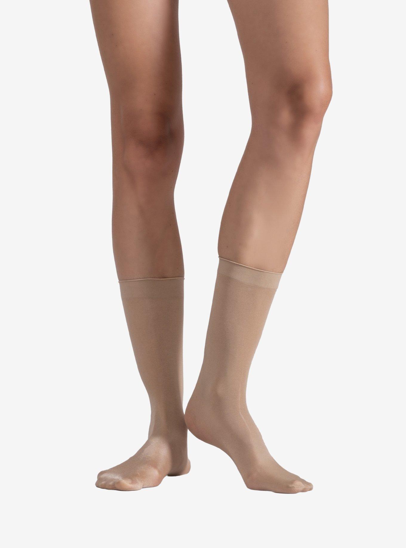 LECHERY Natural Lustrous Silky Shiny Sheer Socks (2 Pairs), , alternate