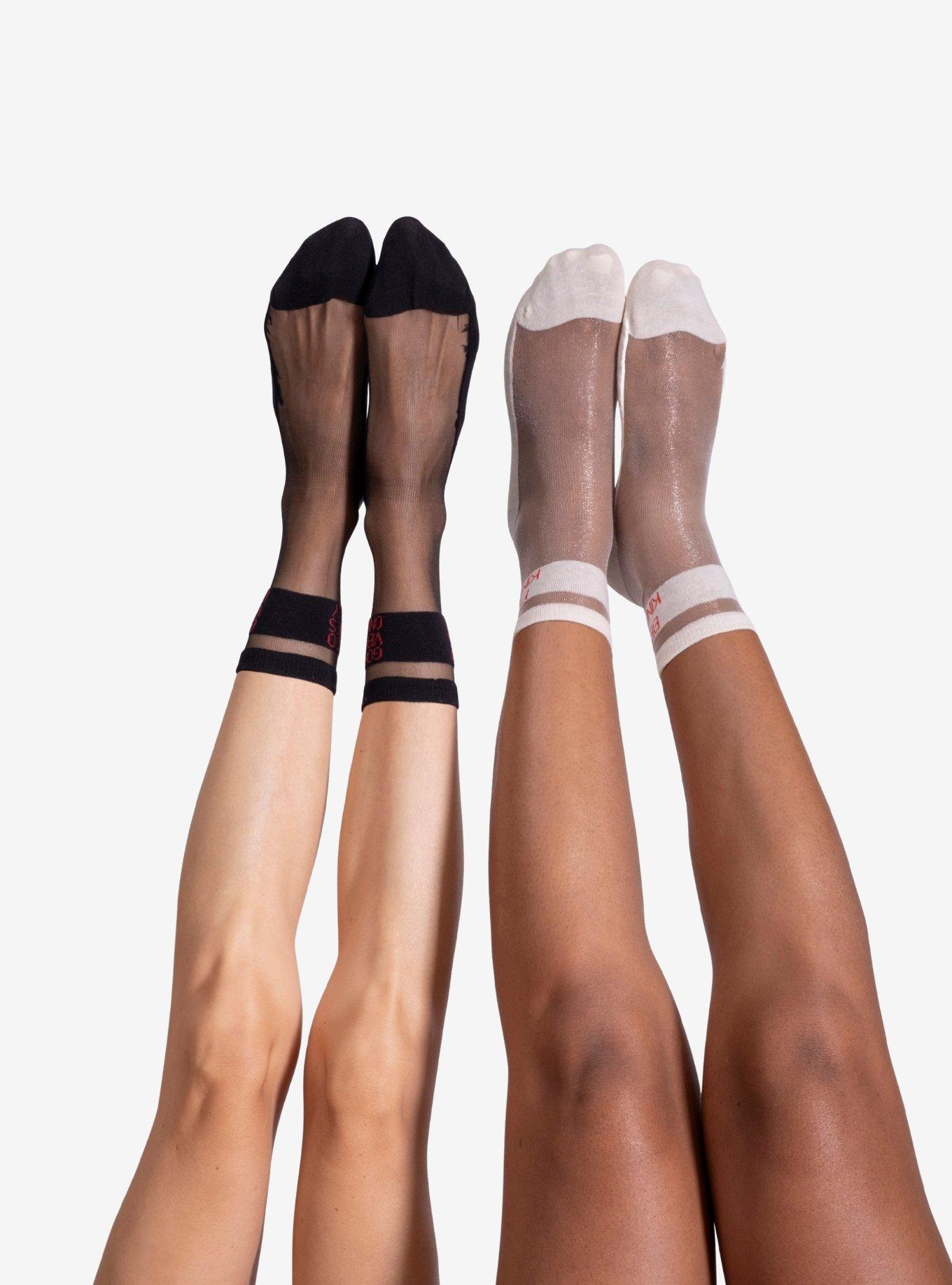 LECHERY Be Kind & Good Vibes Only Sheer Crew Socks (2 Pairs), , hi-res