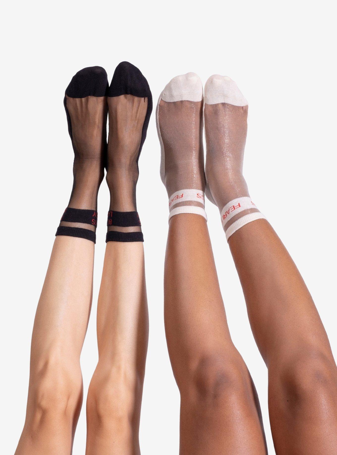 LECHERY Fearless & Boss Lady Sheer Crew Socks (2 Pairs), , hi-res