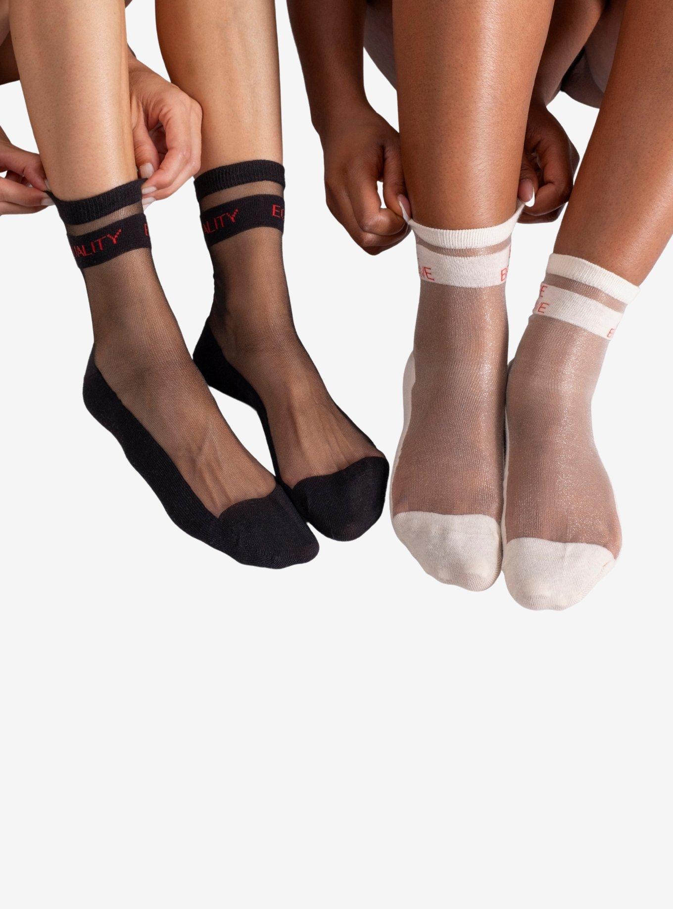 LECHERY Be Brave & Equality Sheer Crew Socks (2 Pairs), MULTI, alternate