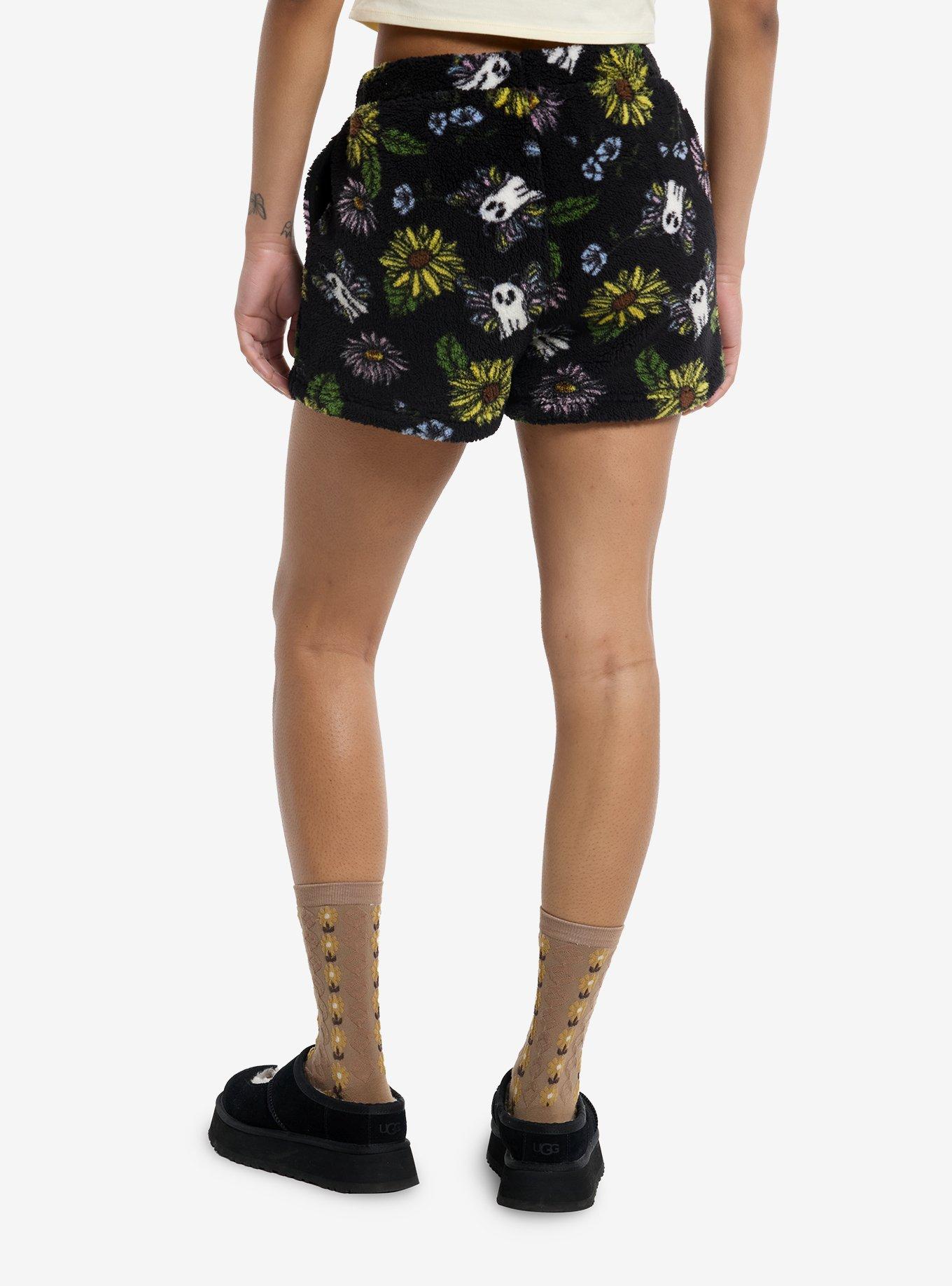 Thorn & Fable Ghost Butterflies Sherpa Girls Lounge Shorts, , hi-res