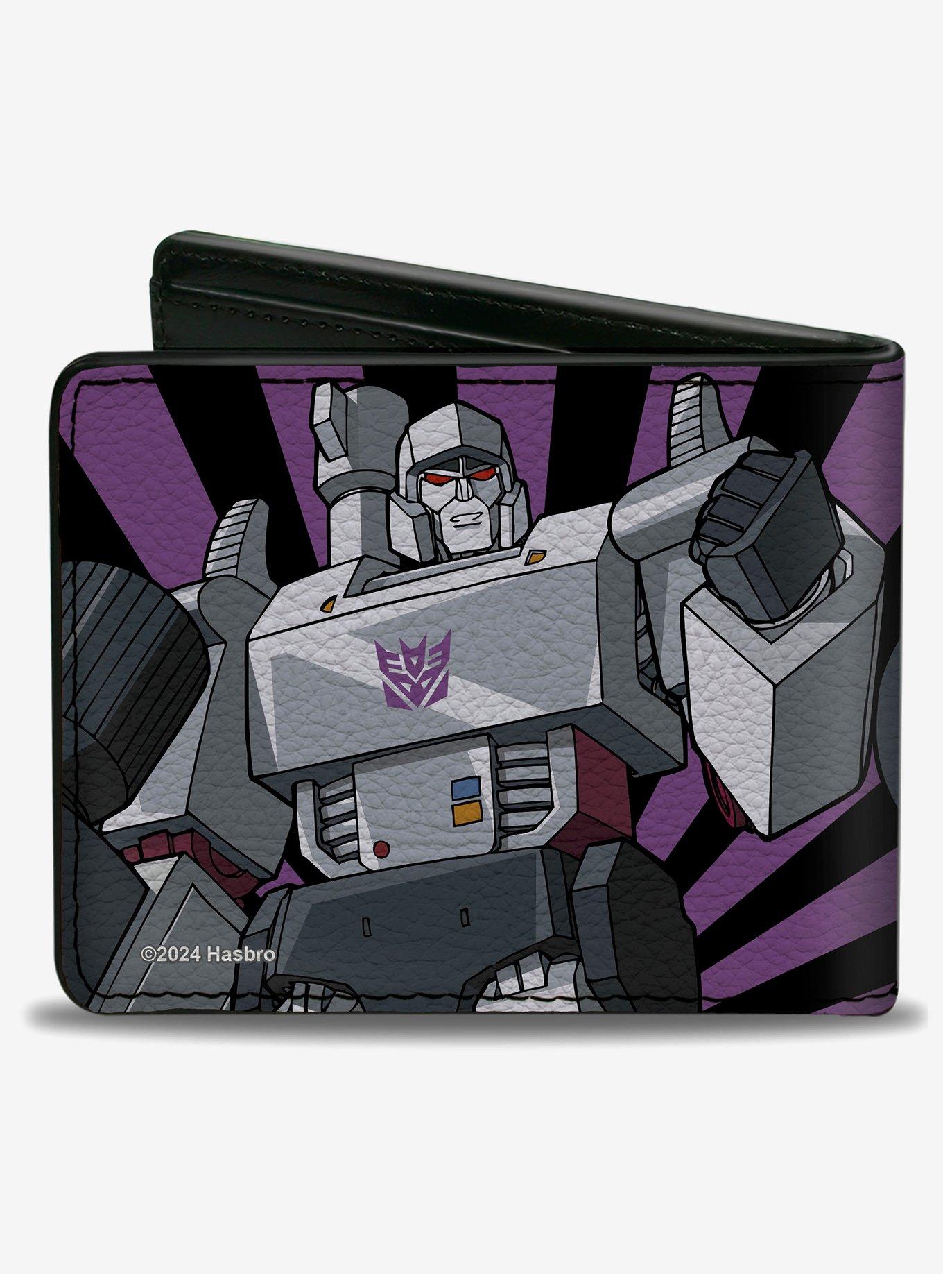 Transformers Megatron Blaster and Standing Poses Black Purple Bifold Wallet, , hi-res