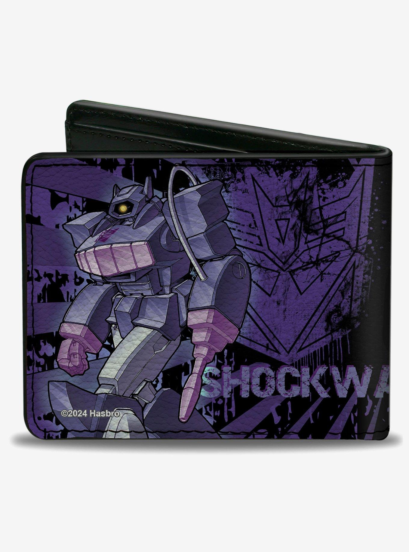 Transformers Shockwave Poses and Decepticon Shield Purples Bifold Wallet, , hi-res