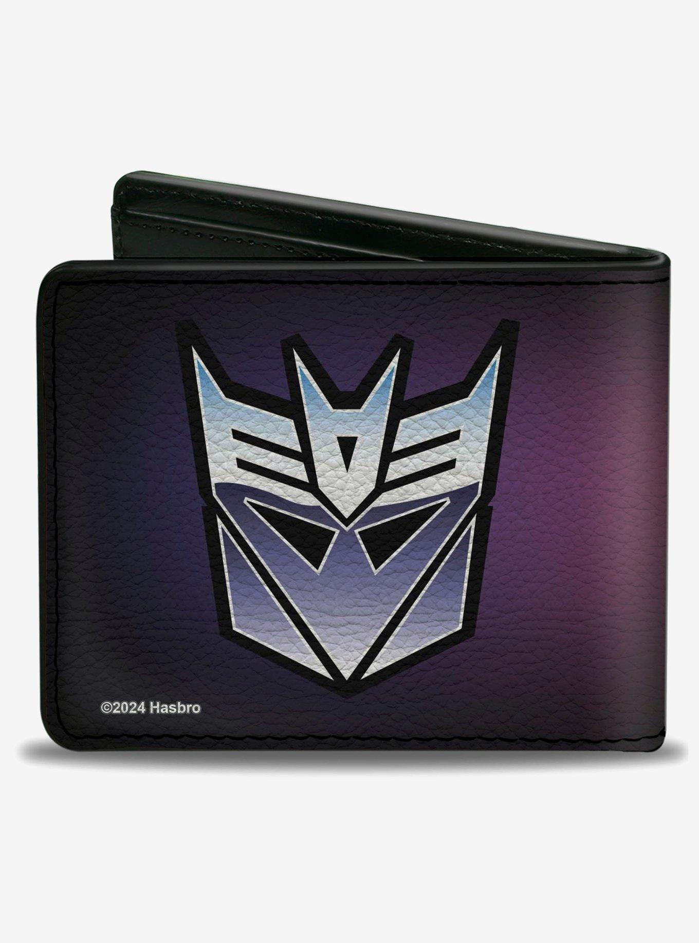 Transformers Autobot and Decepticon Fade Shields Reds Purples Bifold Wallet, , hi-res