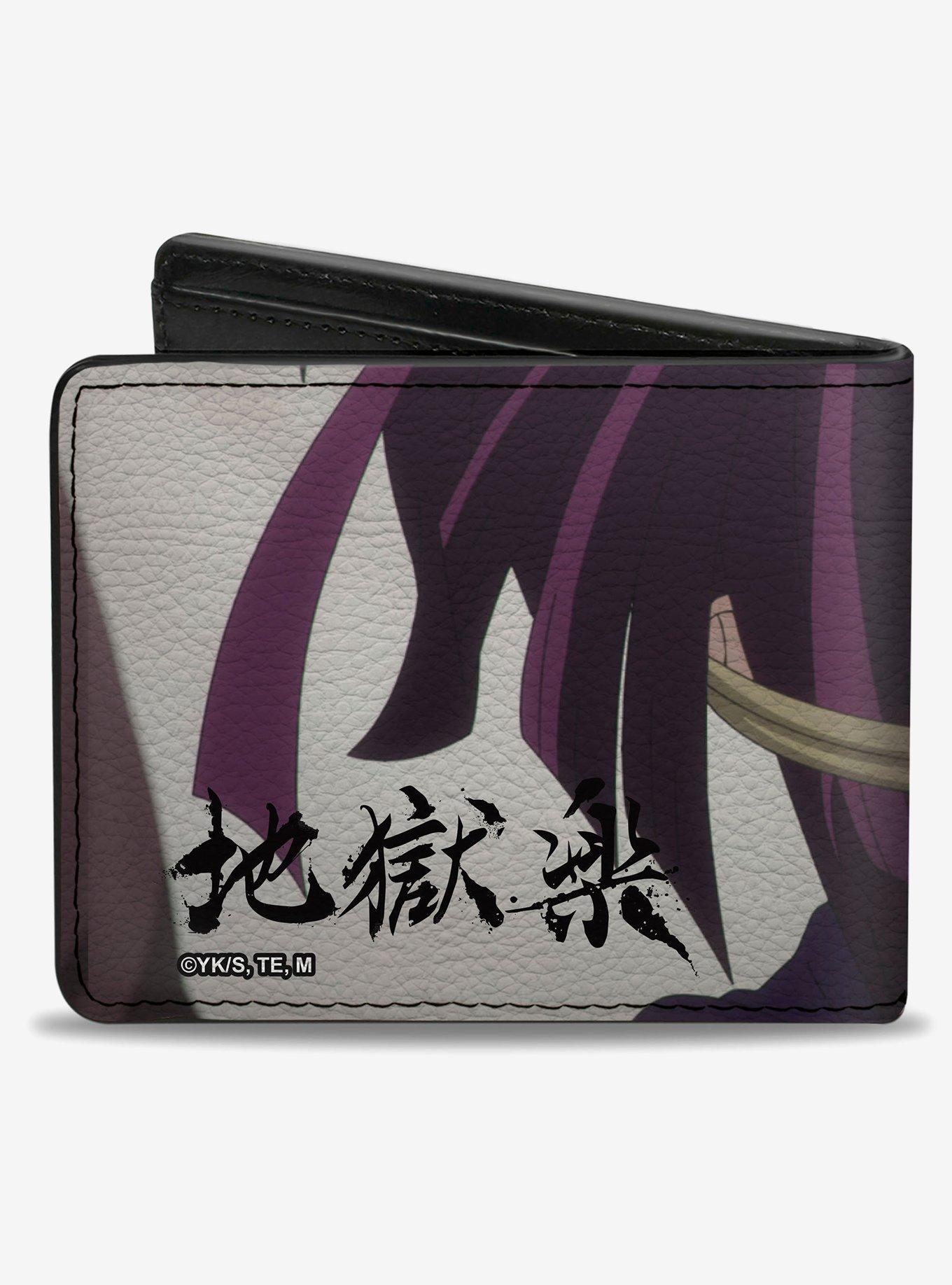 Hells Paradise Yuzuriha Close Up Pose and Title Logo Black Bifold Wallet, , hi-res