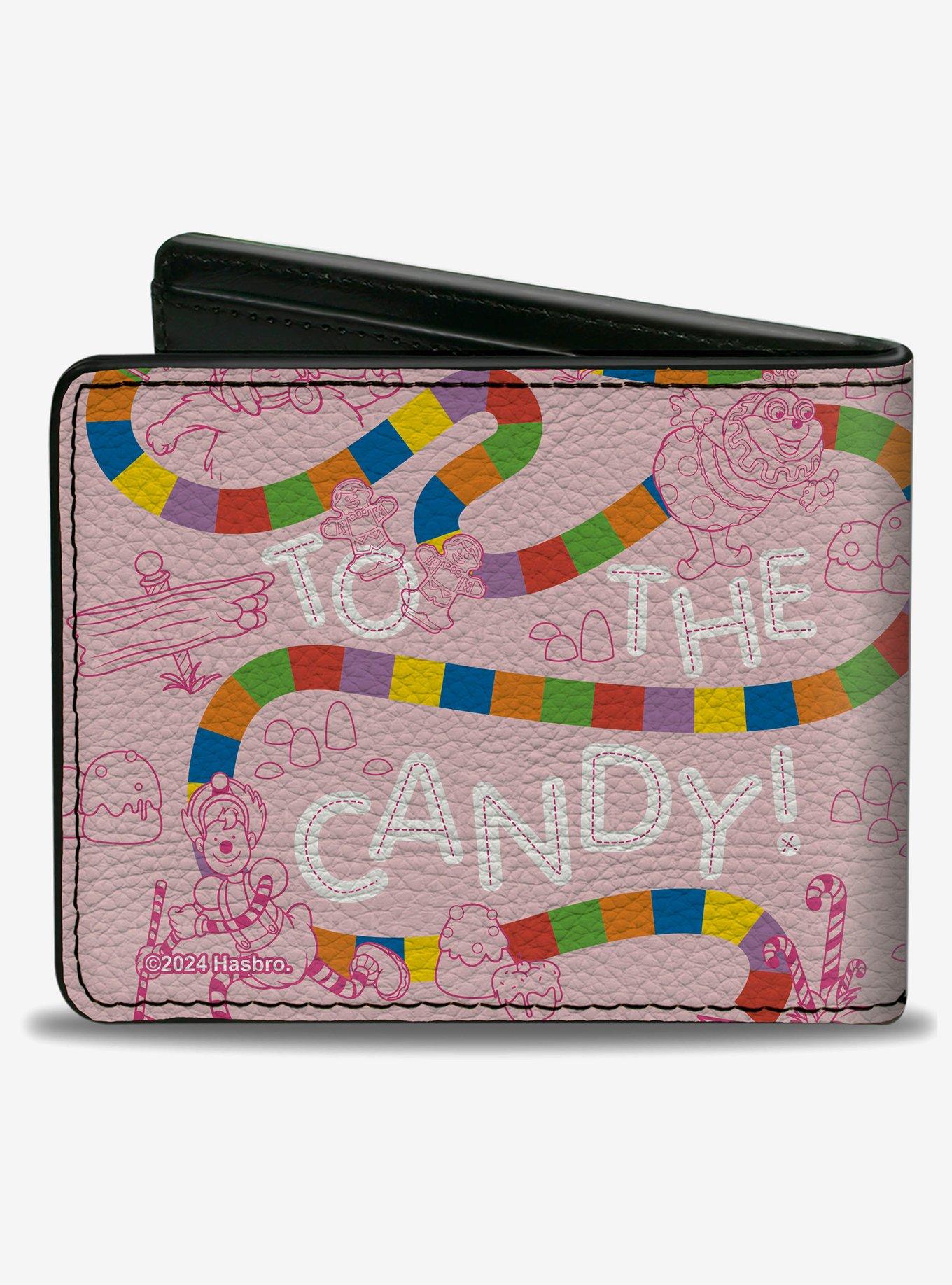 Candy Land Game Path and Characters Take Me To The Candy Pink Bifold Wallet, , hi-res