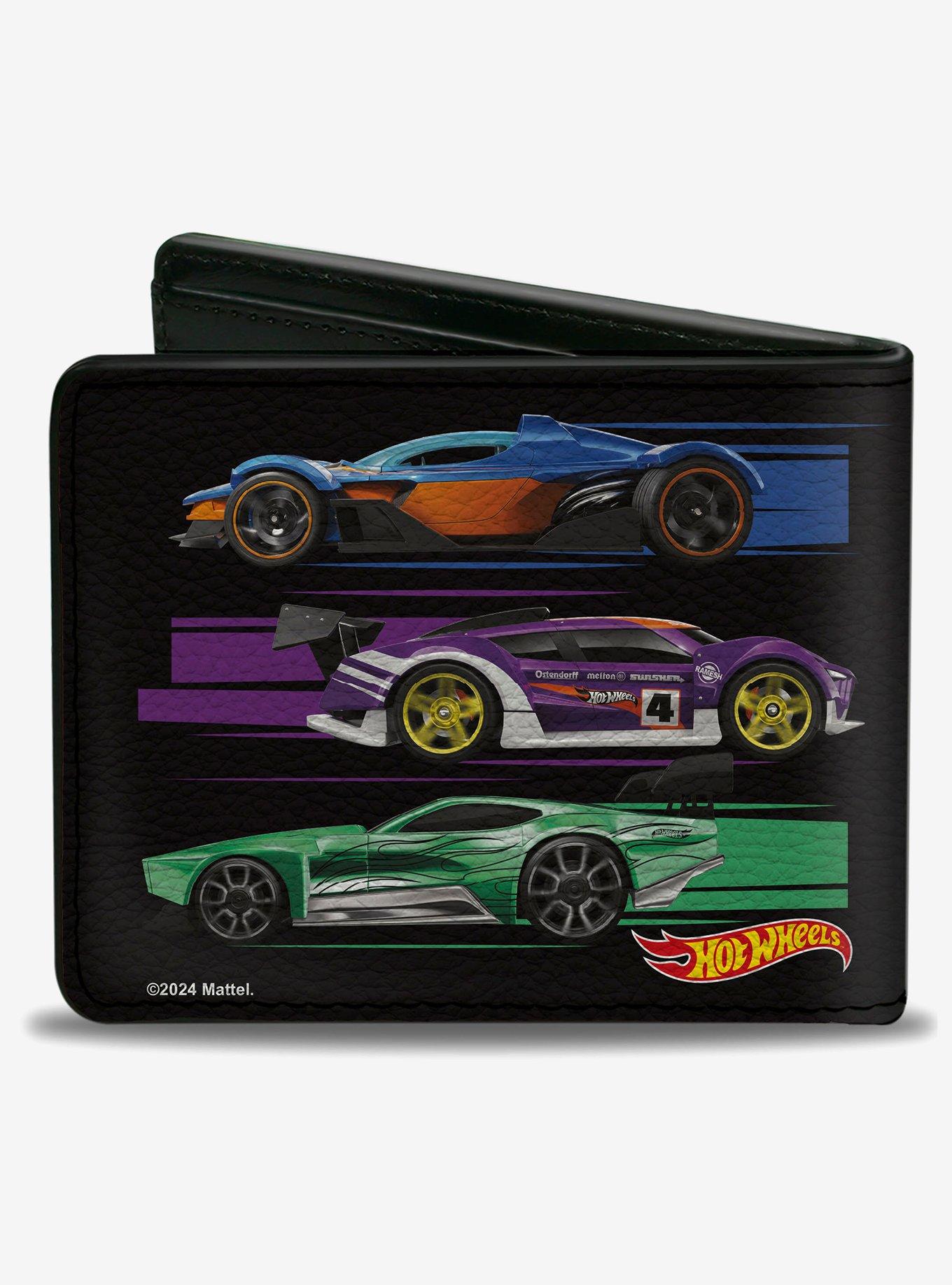 Hot Wheels Six Sportscar Profiles Black Multi Color Bifold Wallet, , hi-res