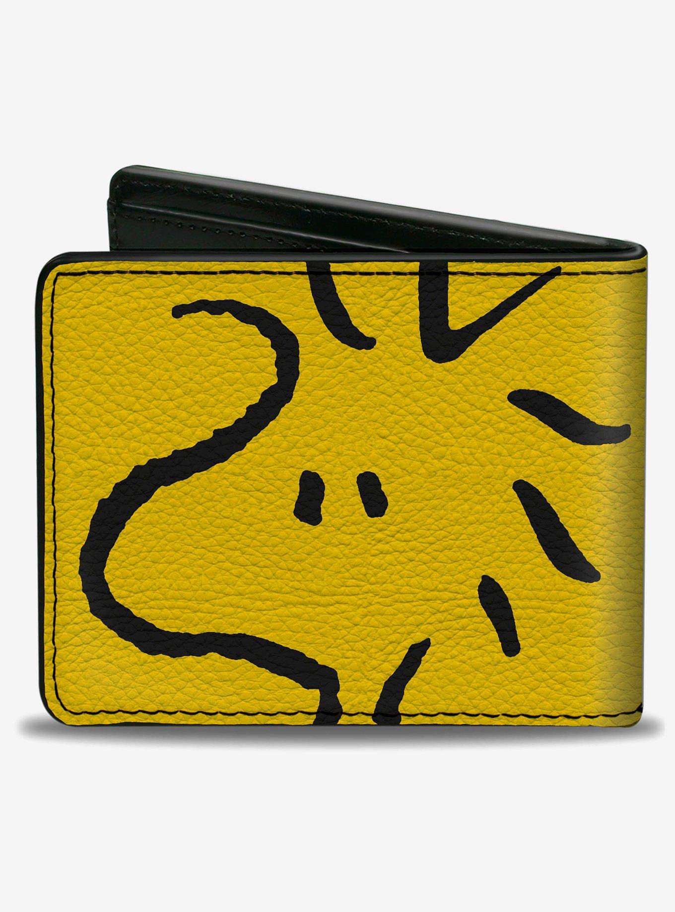 Peanuts Woodstock Face Yellow Black Bifold Wallet, , hi-res