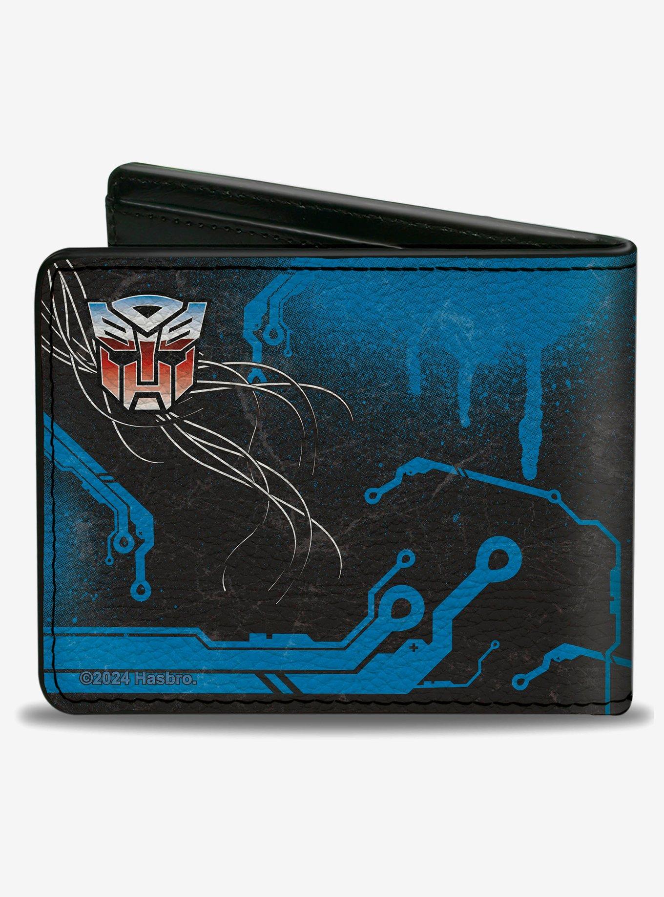 Transformers Autobot Gradient Shield and Circuitry Black Blue Bifold Wallet, , hi-res