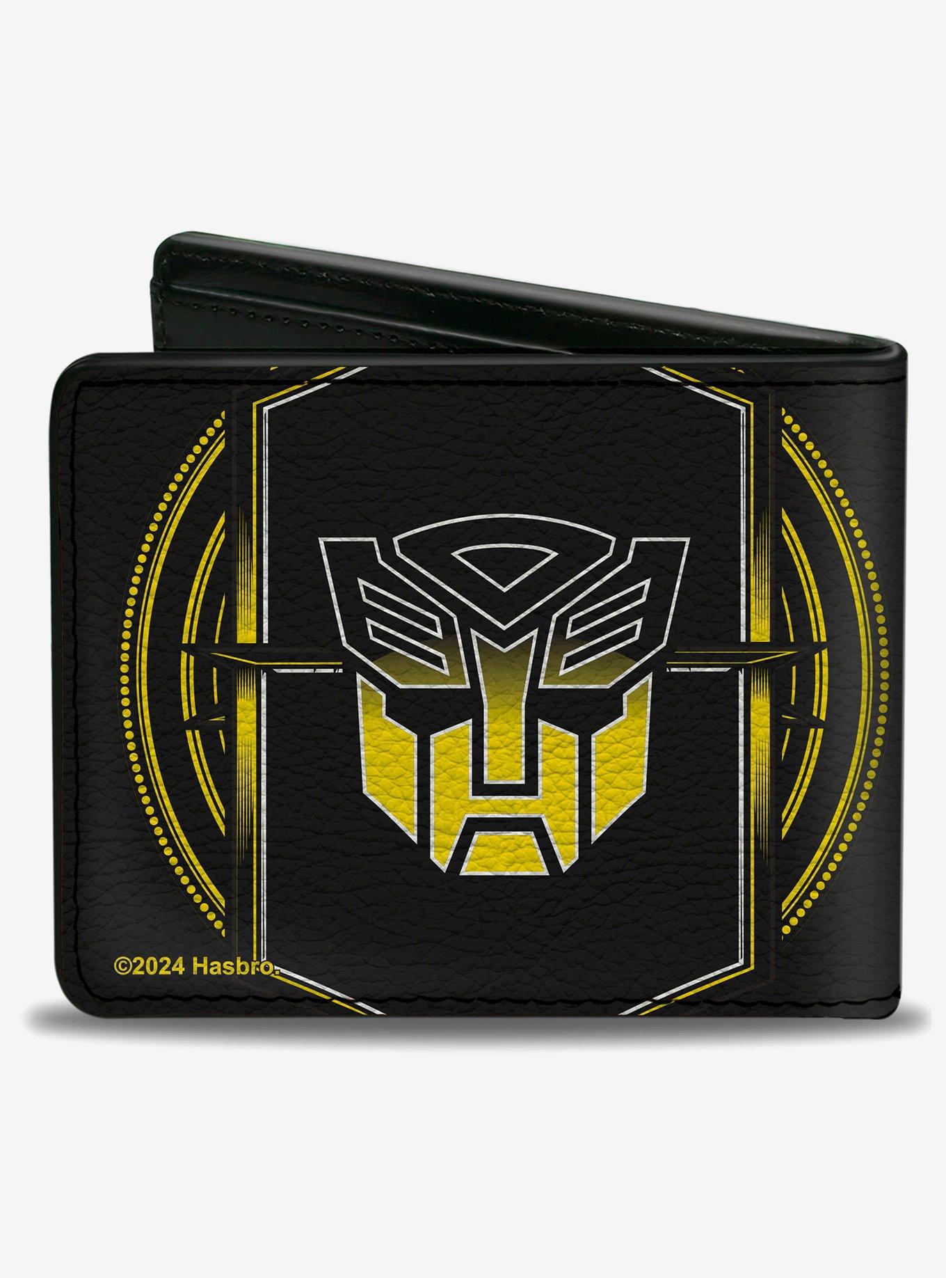 Transformers Bumblebee Pose and Autobot Logo Shield Yellows Bifold Wallet, , hi-res