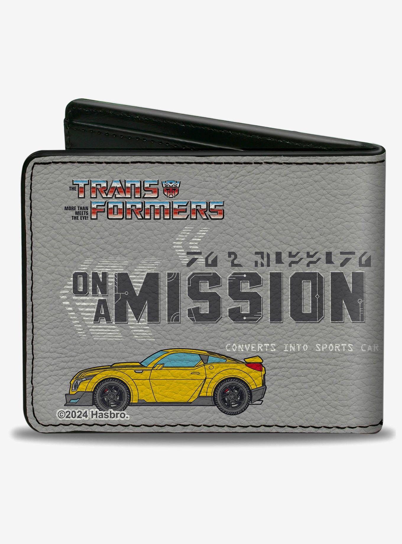 Transformers Bumblebee On A Mission and Sports Car Gray Bifold Wallet, , hi-res