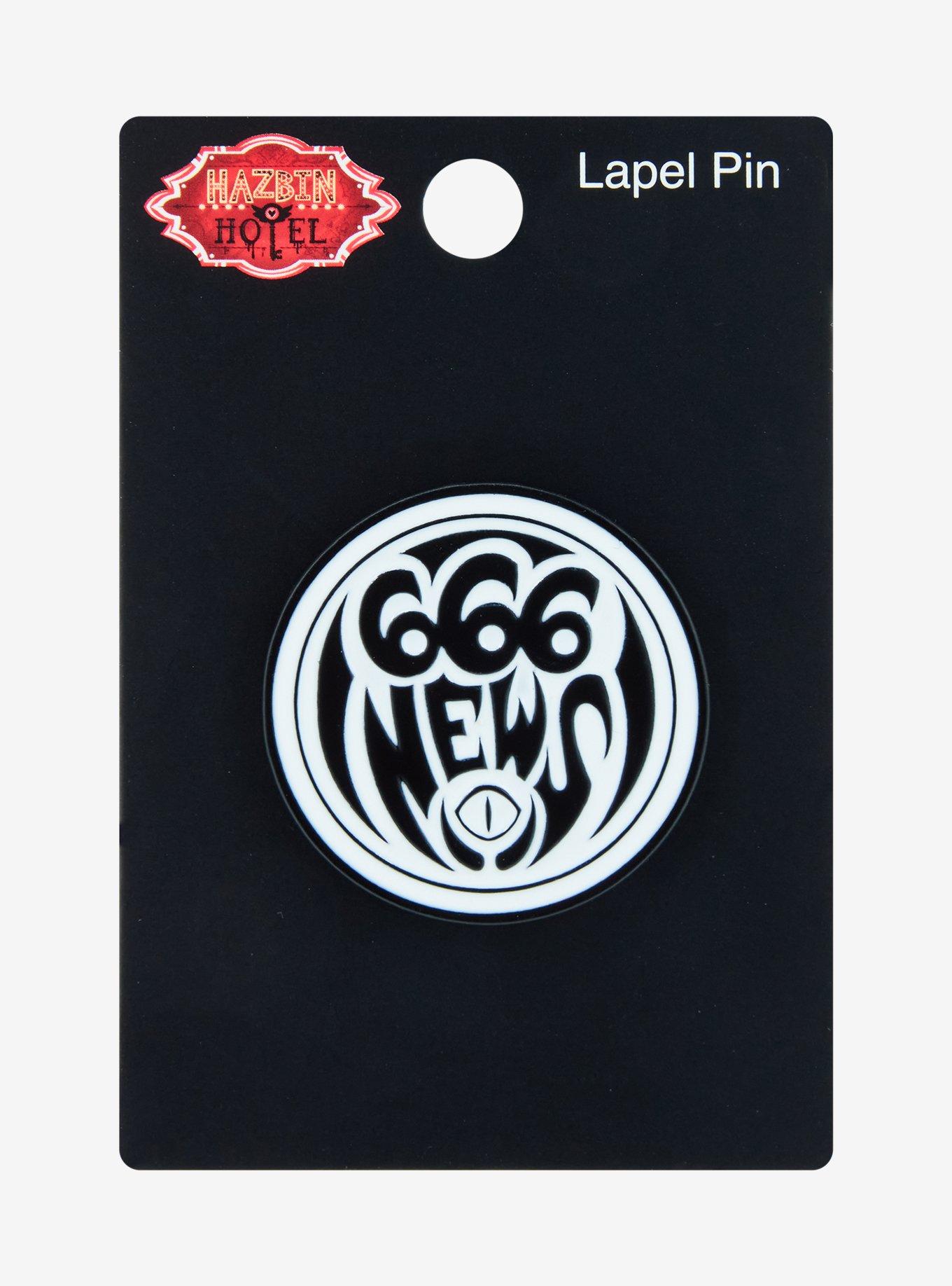 Hazbin Hotel 666 News Logo Enamel Pin, , hi-res