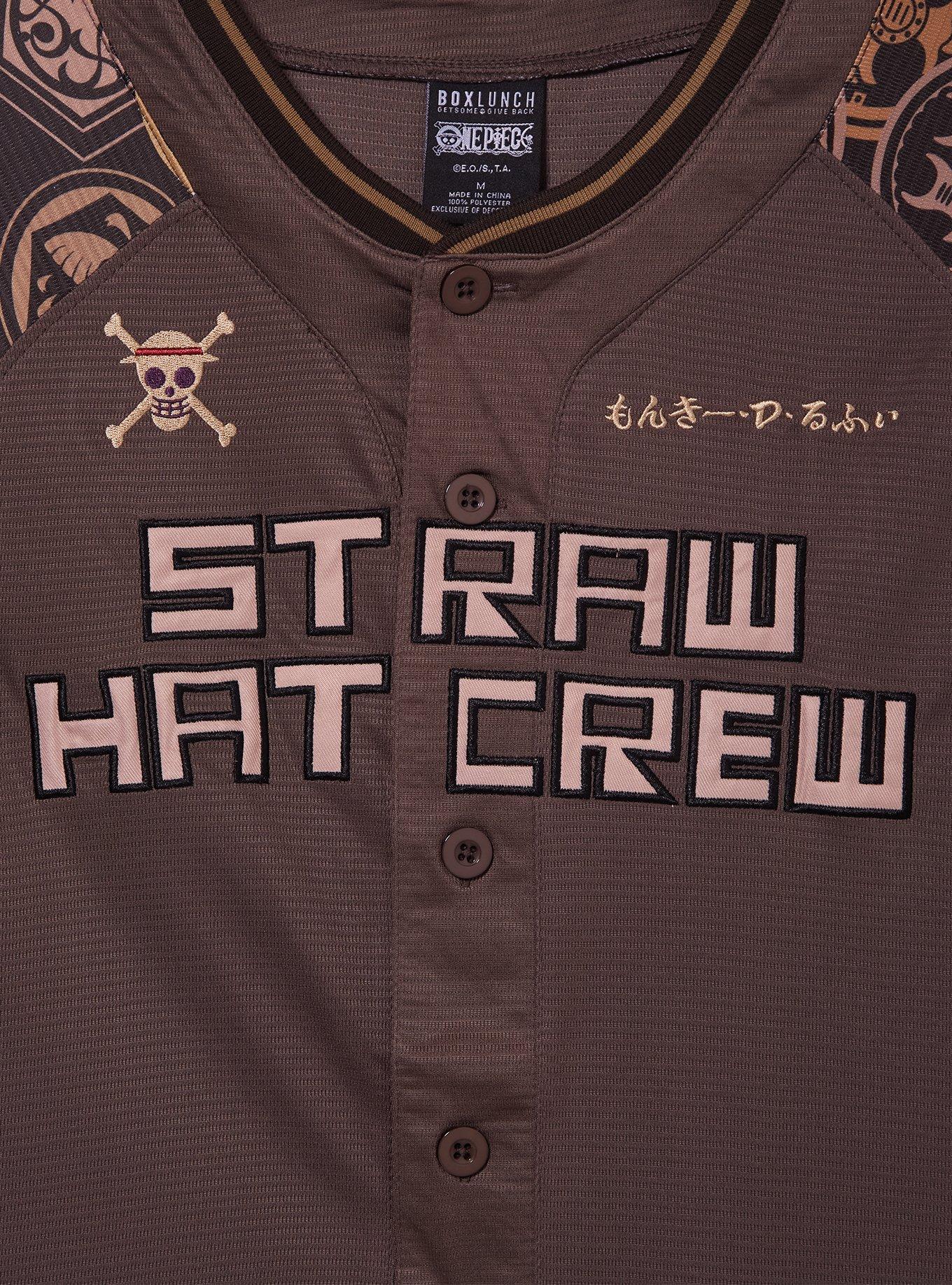 One Piece Straw Hat Crew Luffy Baseball Jersey - BoxLunch Exclusive, BROWN, alternate