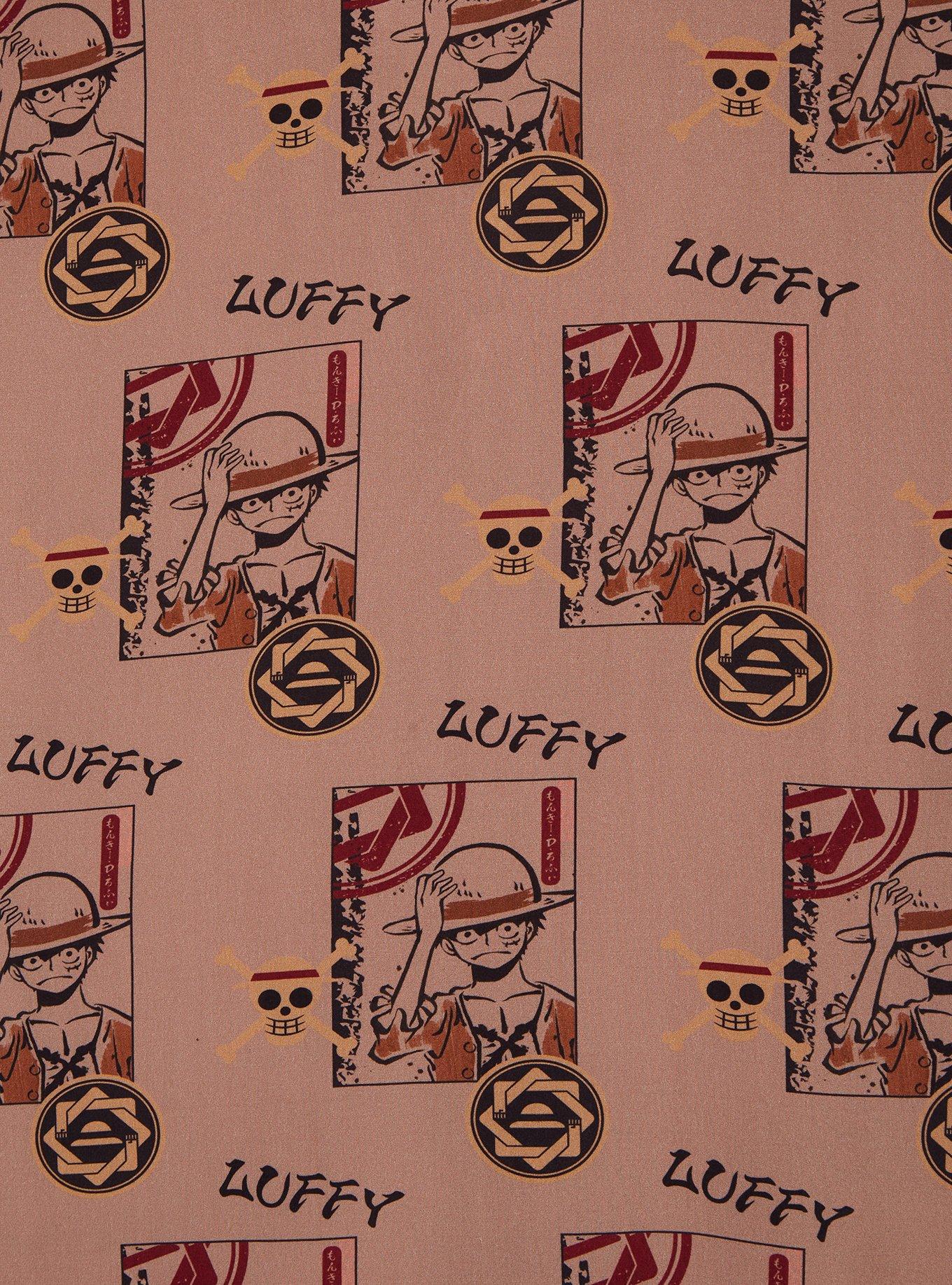 One Piece Monkey D. Luffy Allover Print Woven Button-Up - BoxLunch Exclusive