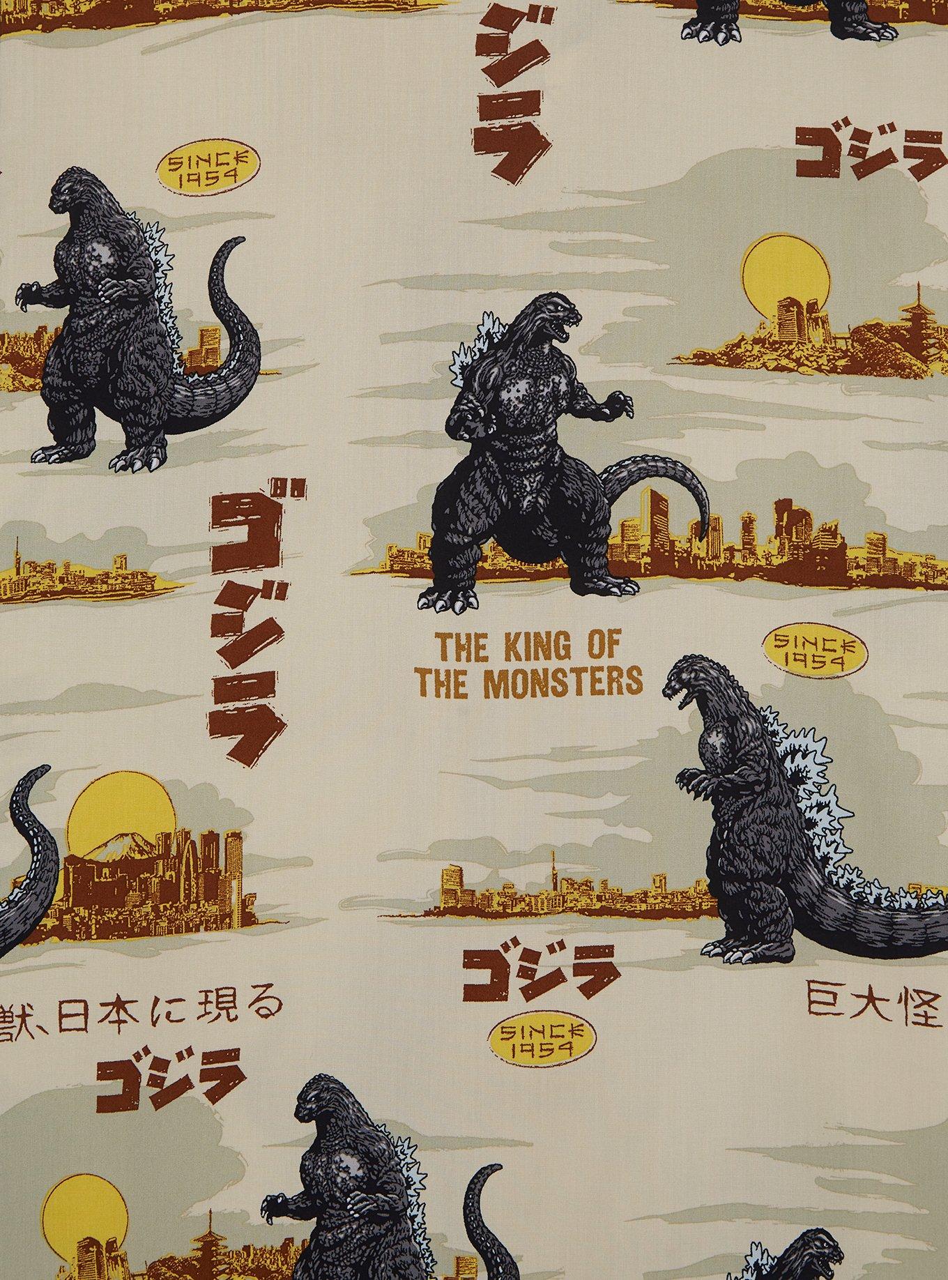 Godzilla City Skylines Allover Print Woven Button-Up - BoxLunch Exclusive, , alternate