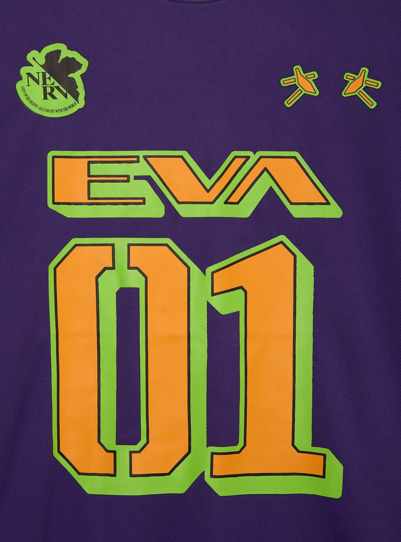 Neon Genesis Evangelion Football T-Shirt &mdash; BoxLunch Exclusive, PURPLE, alternate