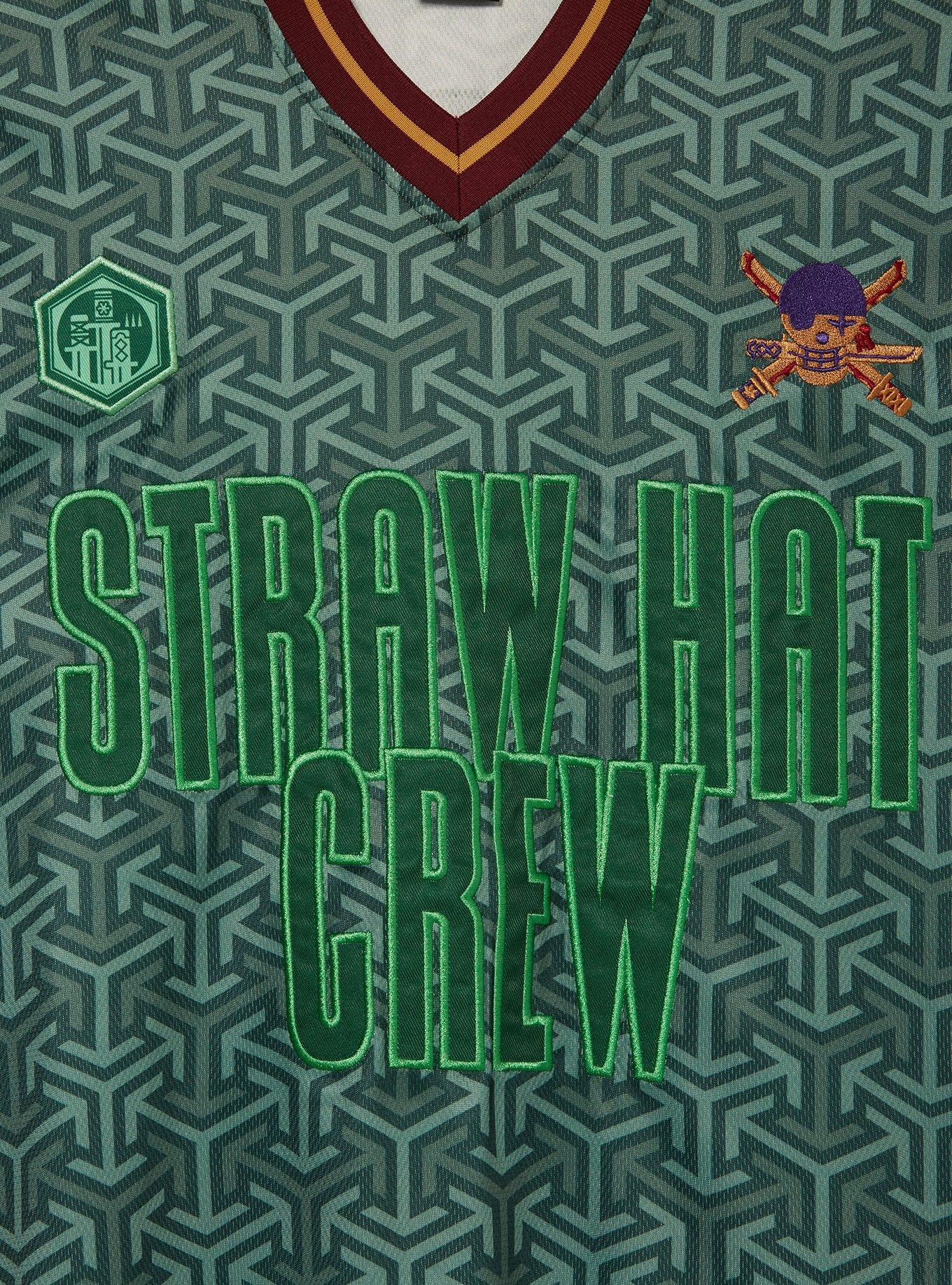 One Piece Zoro Straw Hat Crew Soccer Jersey — BoxLunch Exclusive, DARK GREEN, alternate