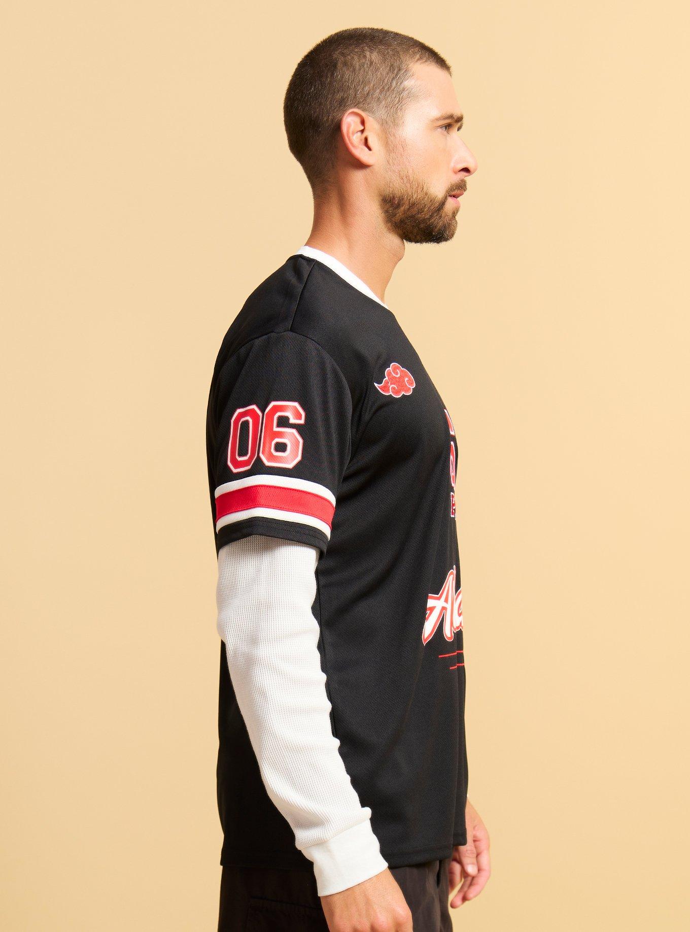 Naruto Shippuden Akatsuki Layered Long Sleeve Jersey - BoxLunch Exclusive, GREY  BLACK, alternate