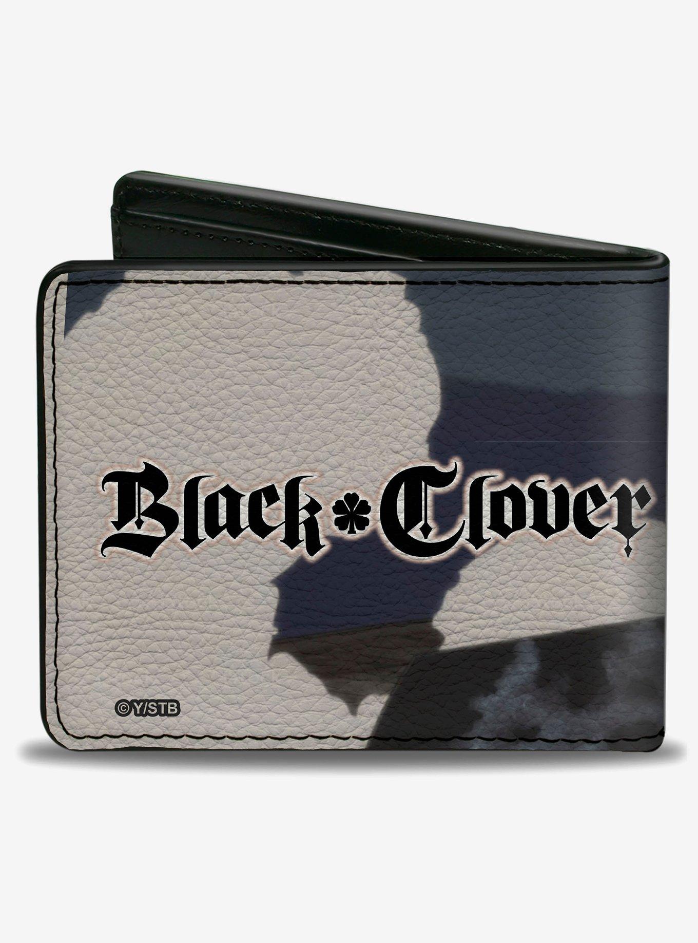 Black Clover Title Logo Asta Sword Pose Blues Bifold Wallet, , alternate