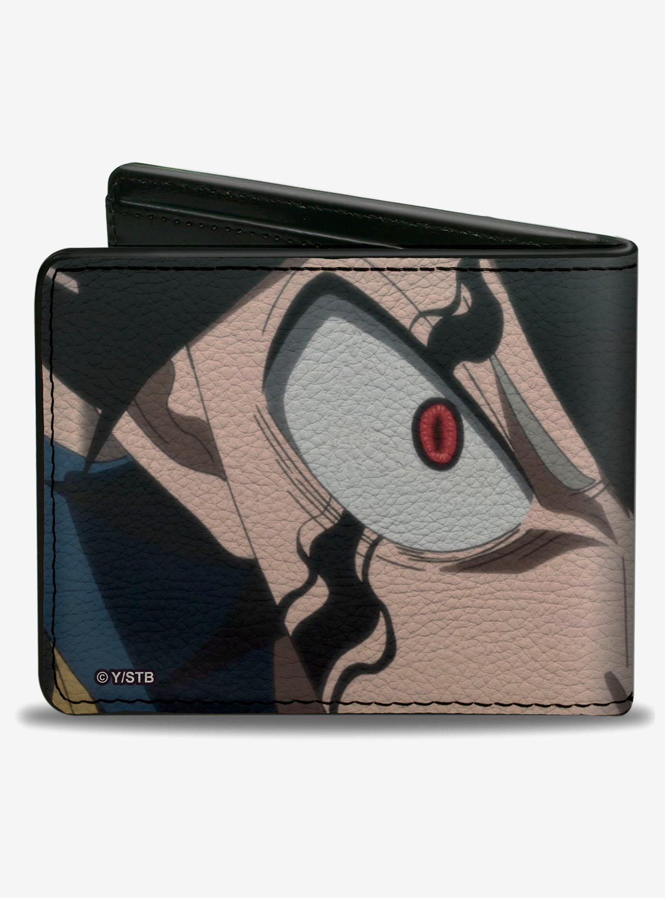 Black Clover Black Asta Anti Magic Face Close Up and Logo Bifold Wallet, , alternate