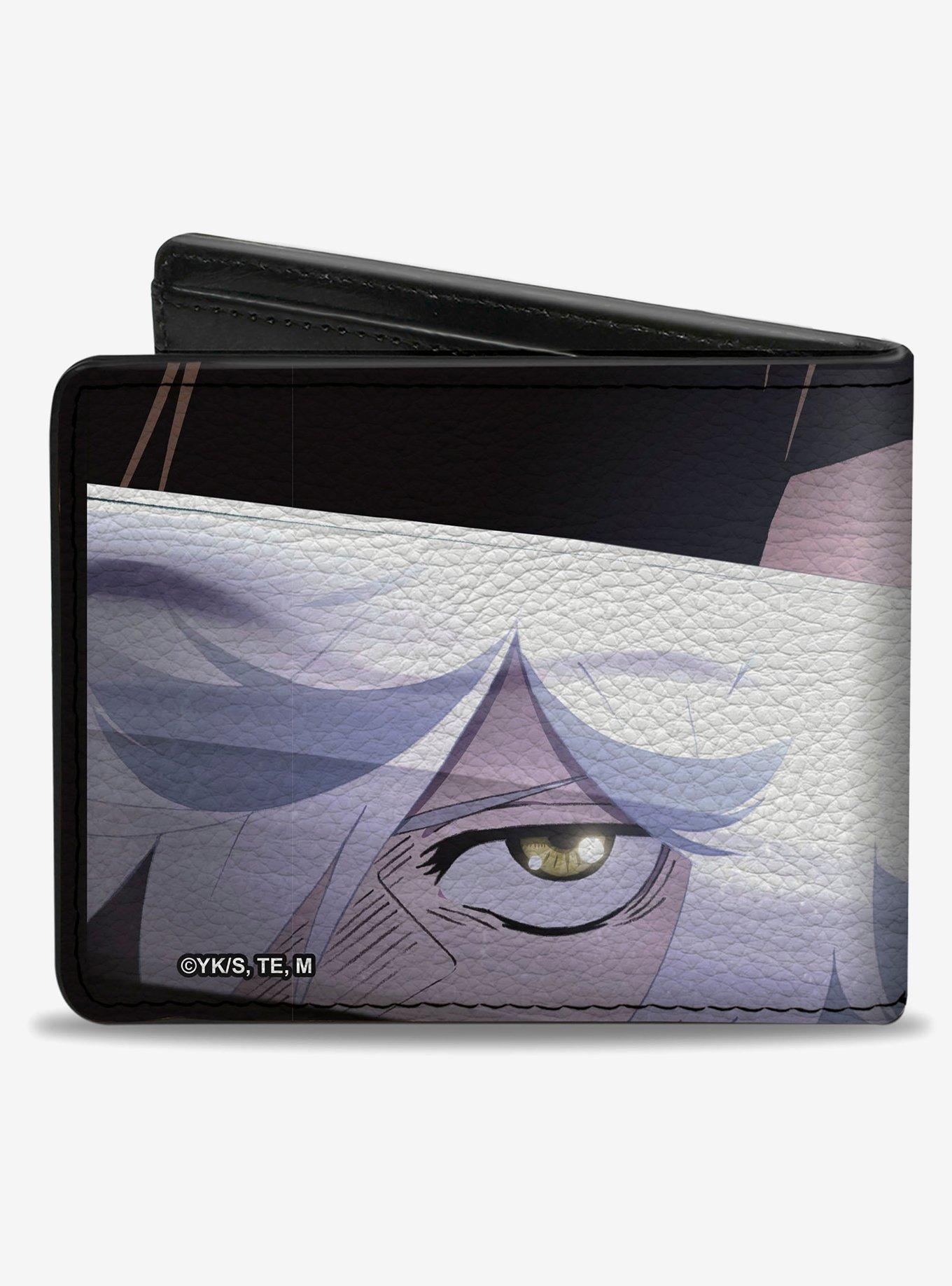 Hells Paradise Gabimaru and Sagiri Eyes and Title Logo Black Bifold Wallet, , hi-res