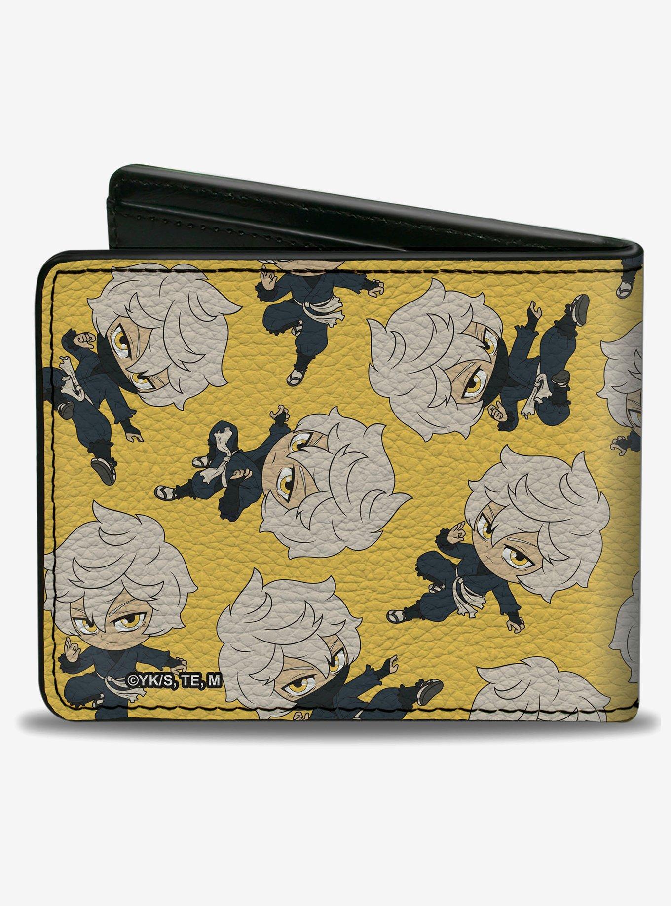 Hells Paradise Chibi Gabimaru Poses Scattered Yellow Bifold Wallet, , hi-res