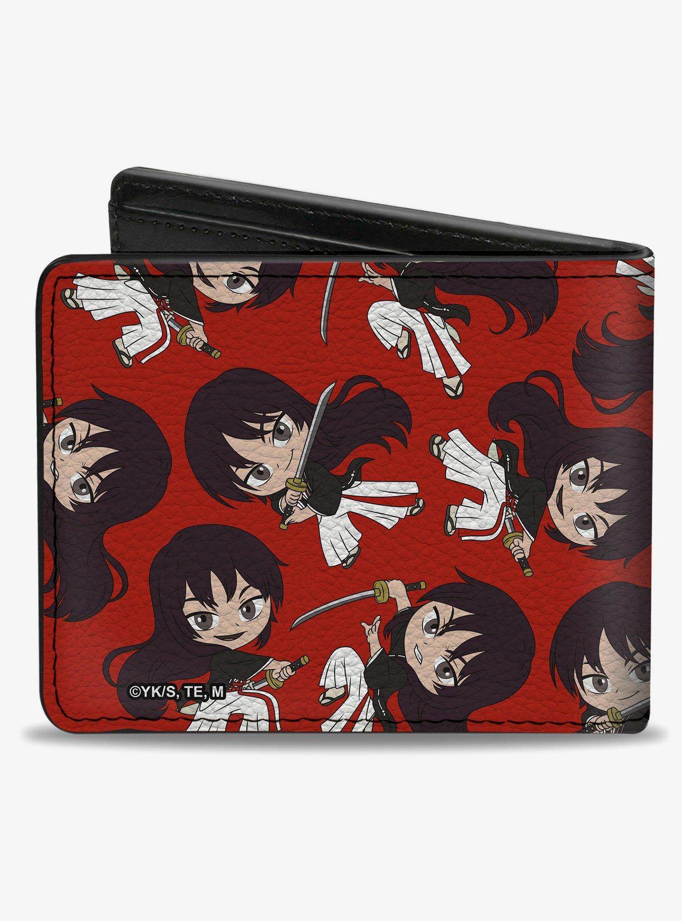 Hells Paradise Chibi Aza Toma Sword Poses Scattered Red Bifold Wallet, , hi-res