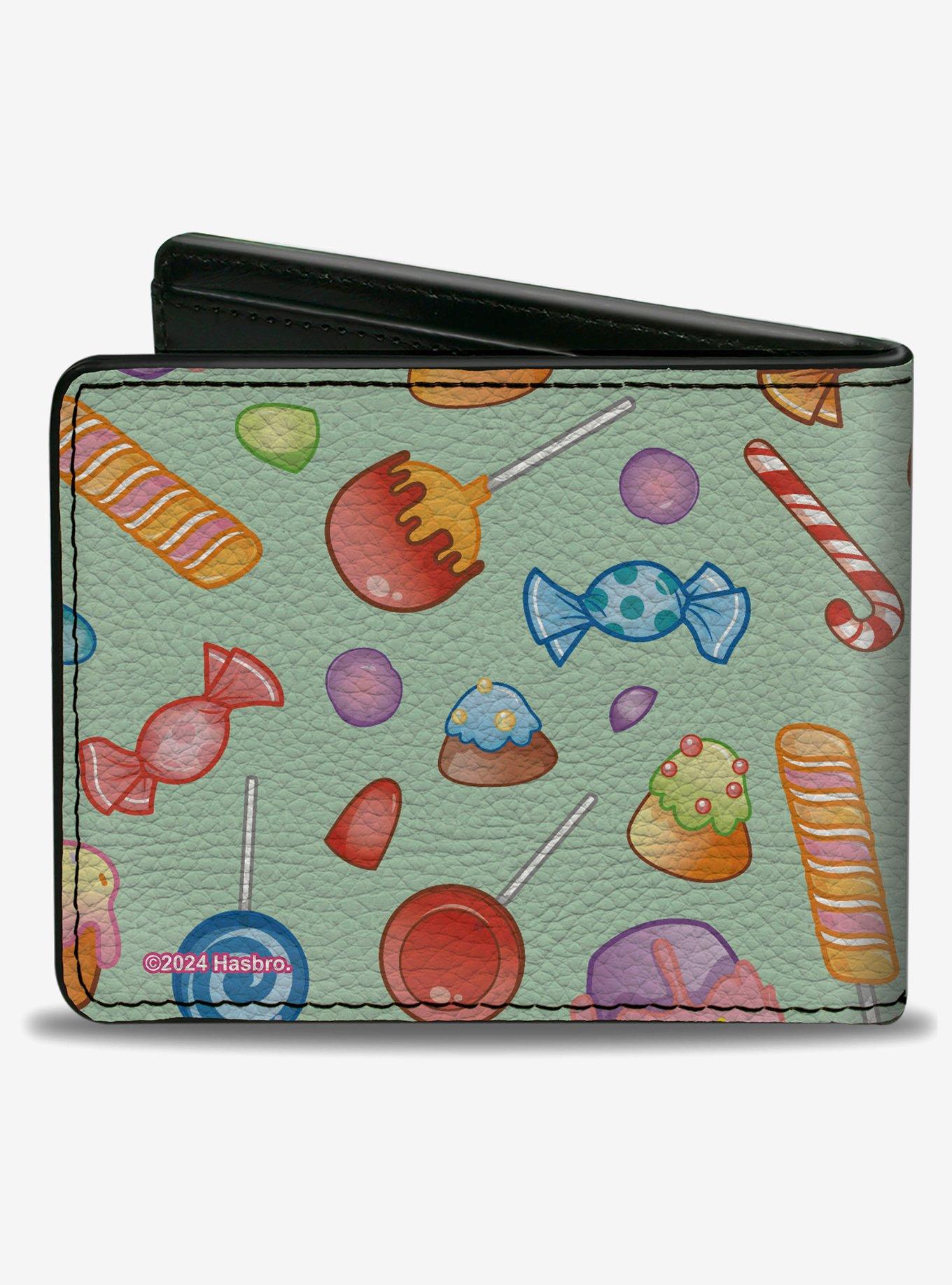 Candy Land Title Logo and Candy Collage Mint Green Bifold Wallet, , hi-res