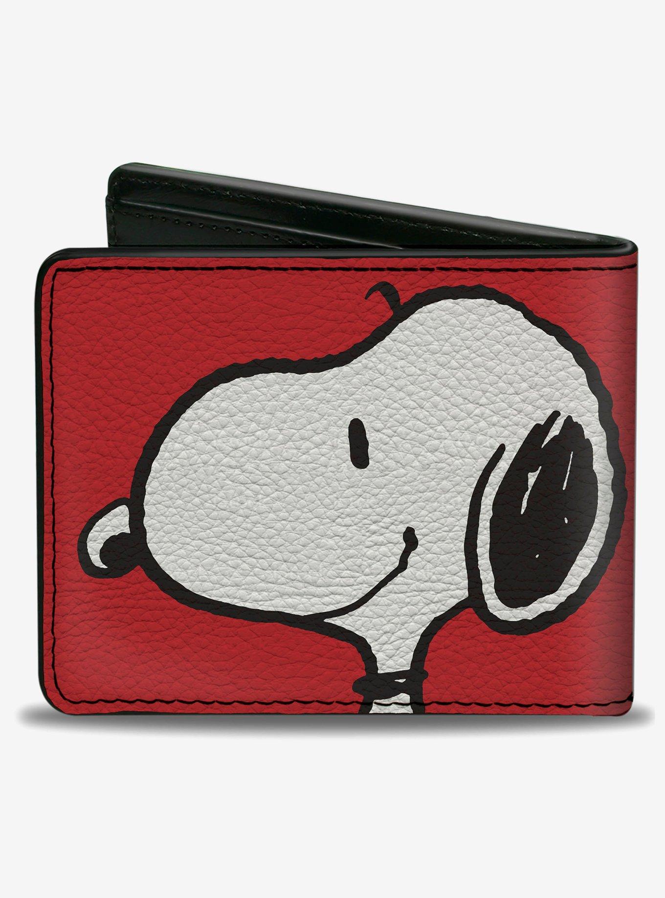 Peanuts Snoopy Smiling Profile Pose Red Bifold Wallet
