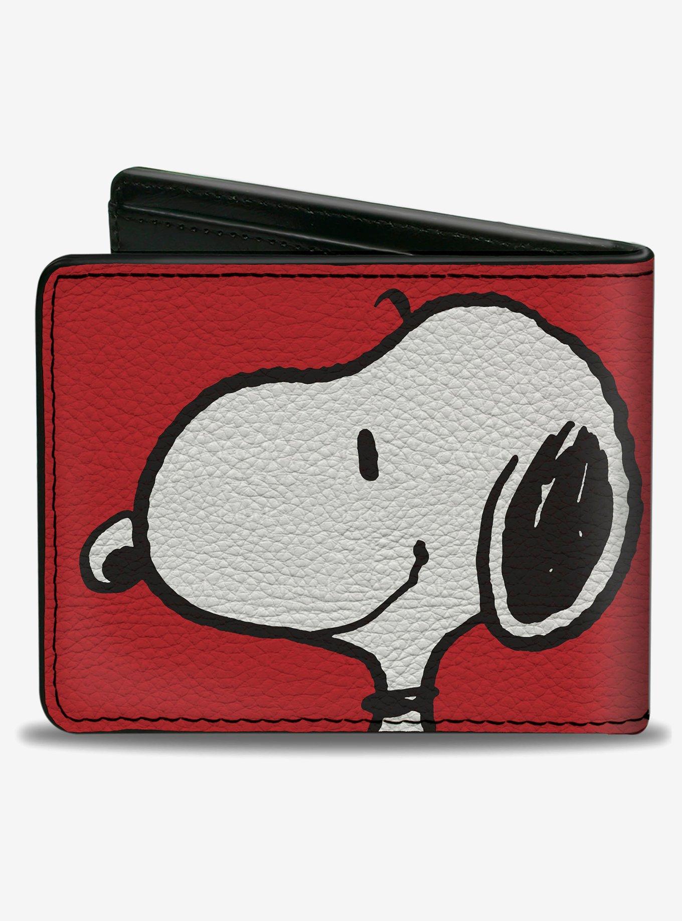 Peanuts Snoopy Smiling Profile Pose Red Bifold Wallet, , alternate