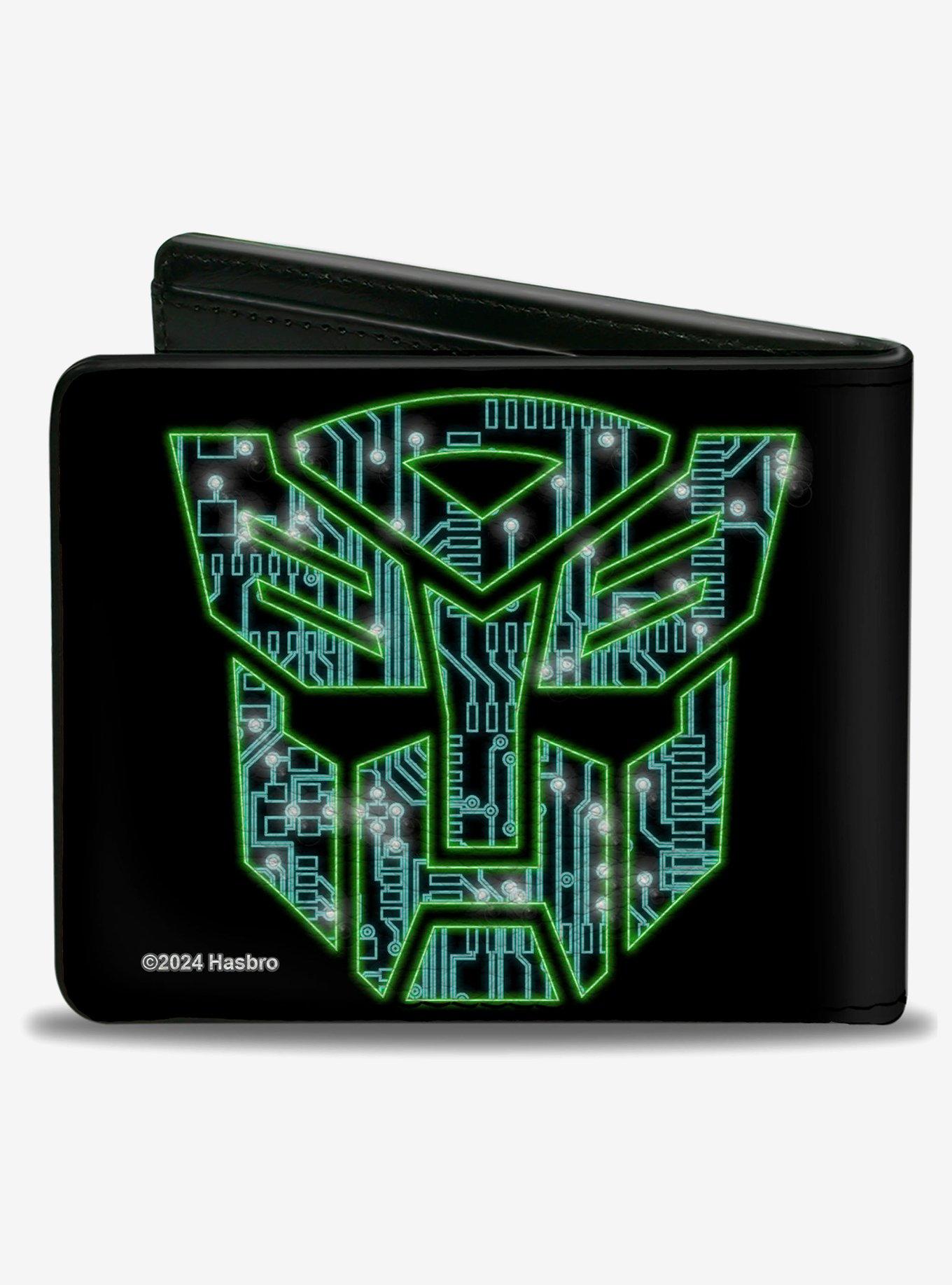 Transformers Grimlock Pose and Autobot Circuit Logo Black Bifold Wallet, , alternate