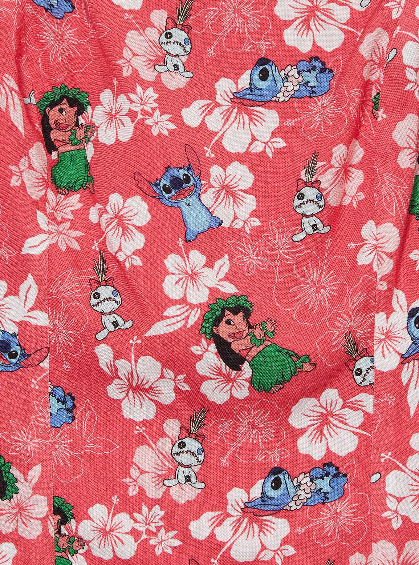 Disney Lilo & Stitch Hibiscus Women's Plus Size Crop Top &mdash; BoxLunch Exclusive, RED, alternate