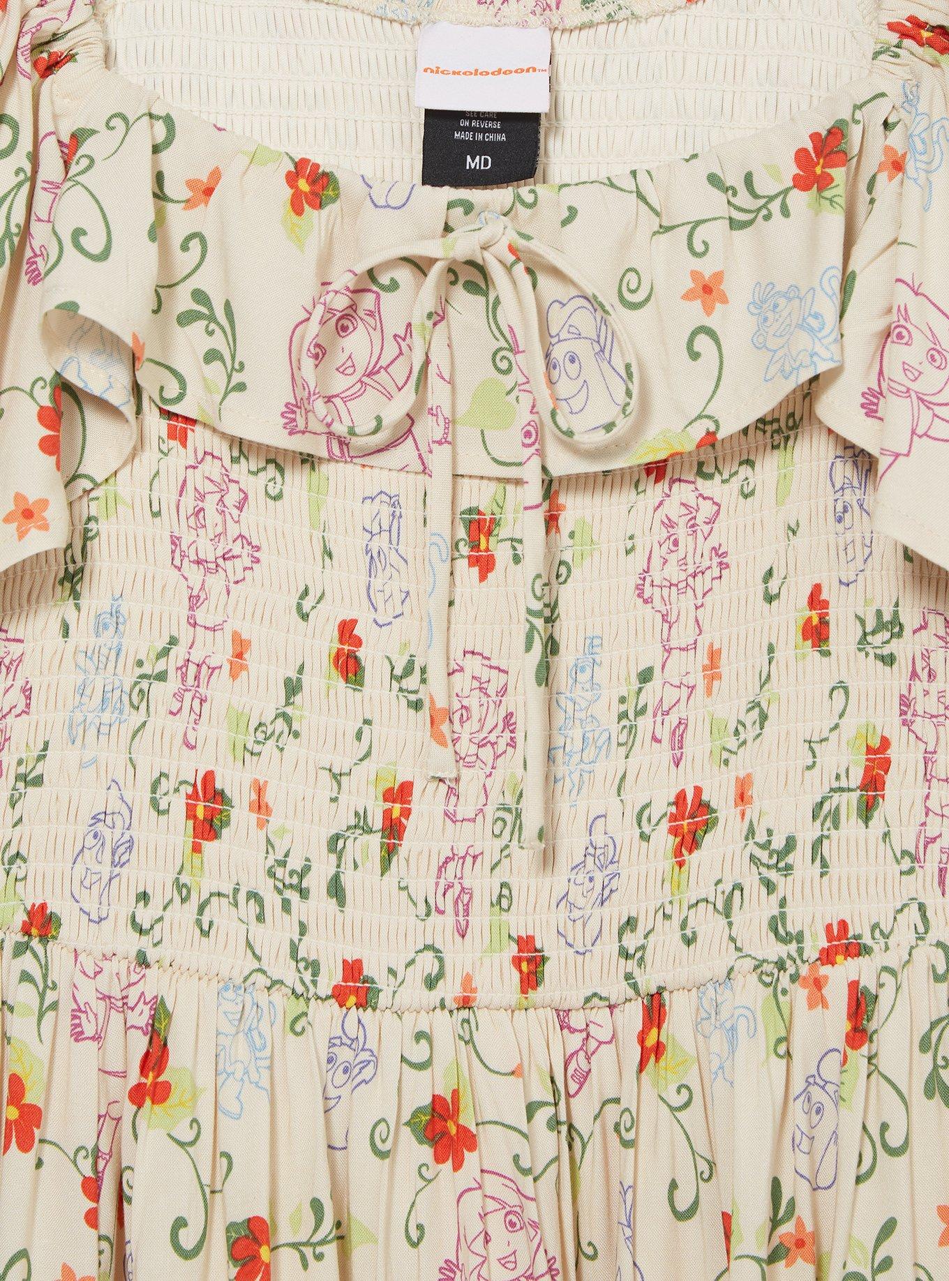 Dora the Explorer Allover Print Smocked Dress — BoxLunch Exclusive, BEIGE, alternate