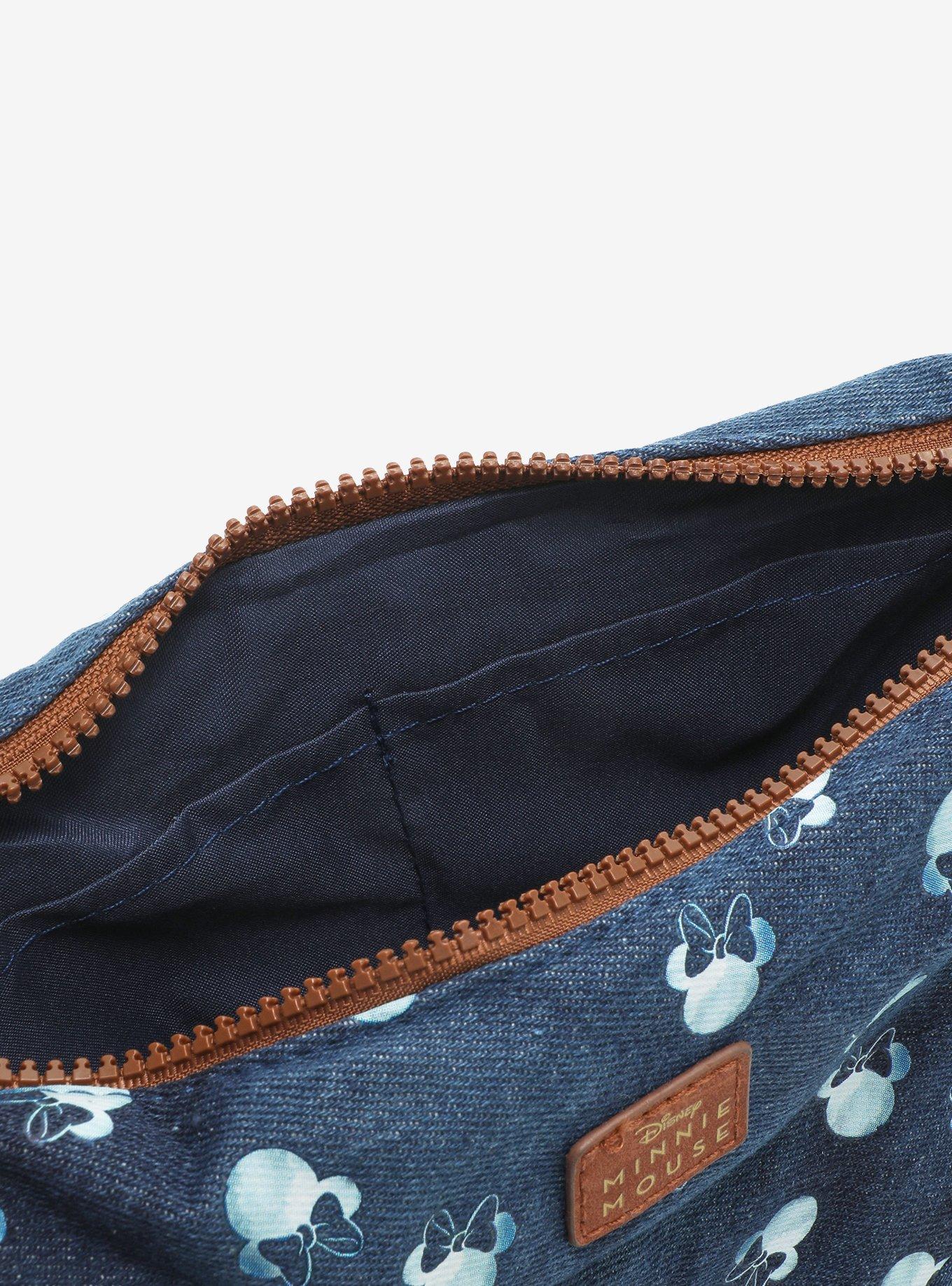 Disney Minnie Mouse Denim Crossbody Bag With Coin Purse, , alternate