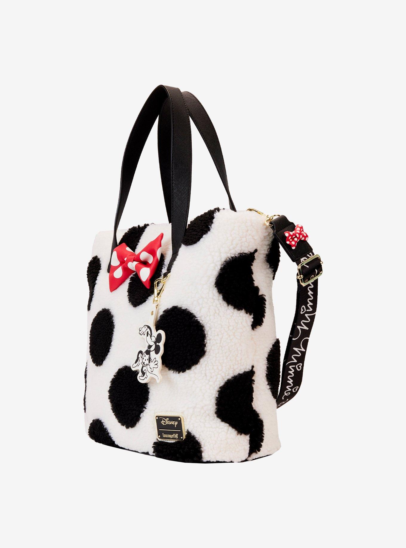 Loungefly Disney Minnie Mouse Polka Dot Sherpa Tote Bag, , hi-res