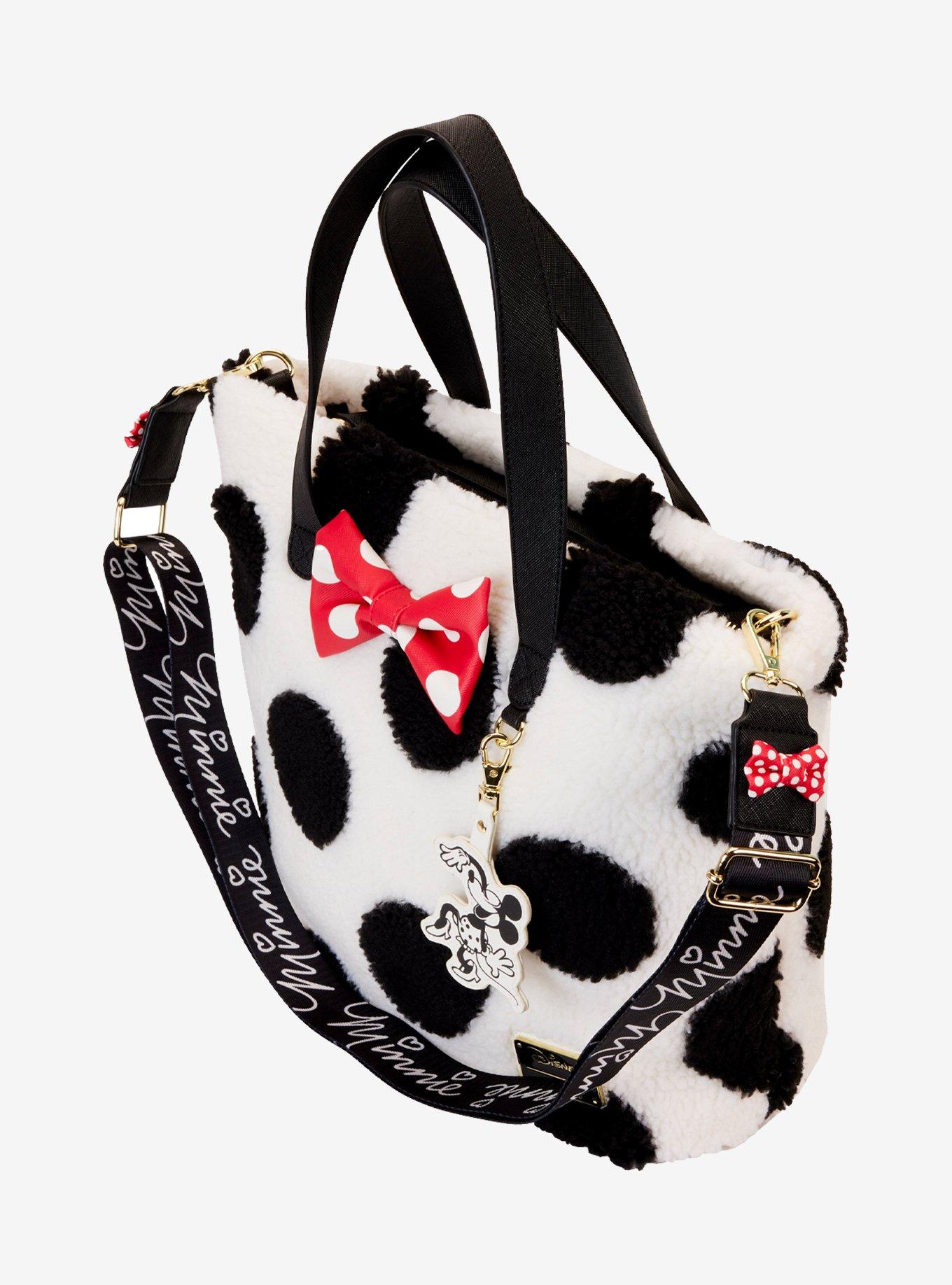 Loungefly Disney Minnie Mouse Polka Dot Sherpa Tote Bag, , alternate