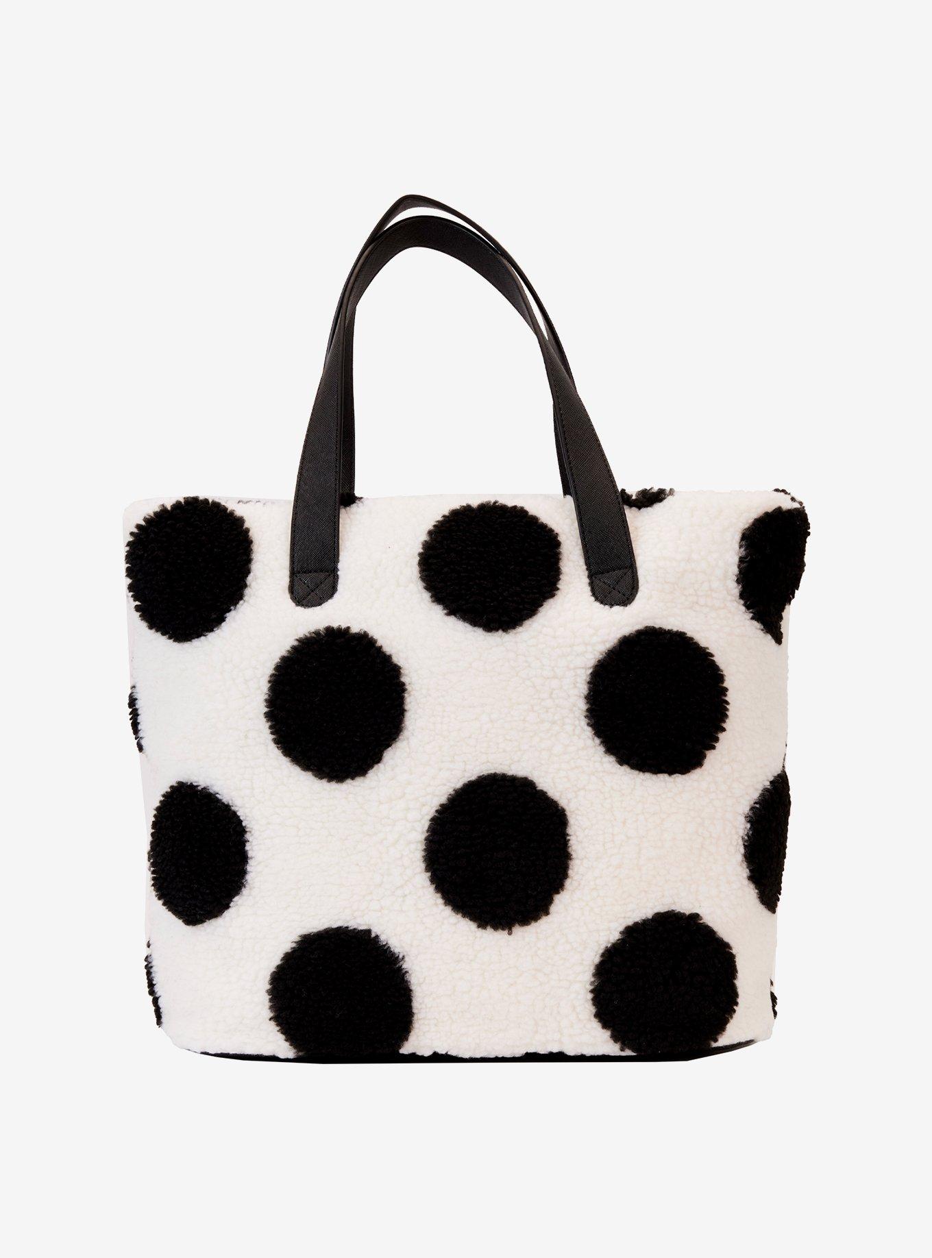 Loungefly Disney Minnie Mouse Polka Dot Sherpa Tote Bag, , alternate