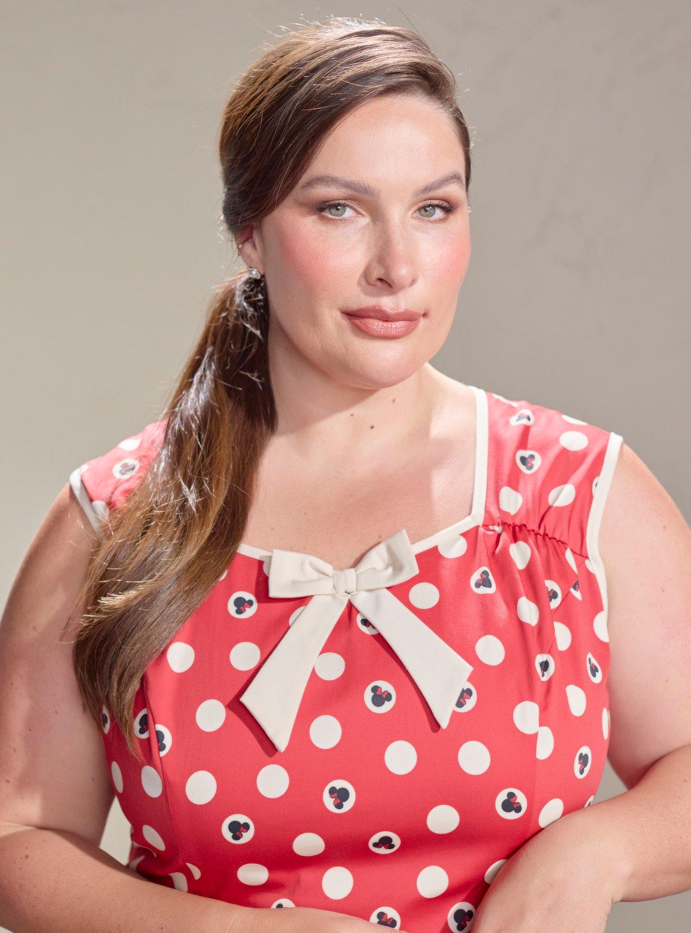 Her Universe Disney Minnie Mouse Polka Dot Retro Dress Plus Size Her Universe Exclusive, POLKA DOT RED, alternate
